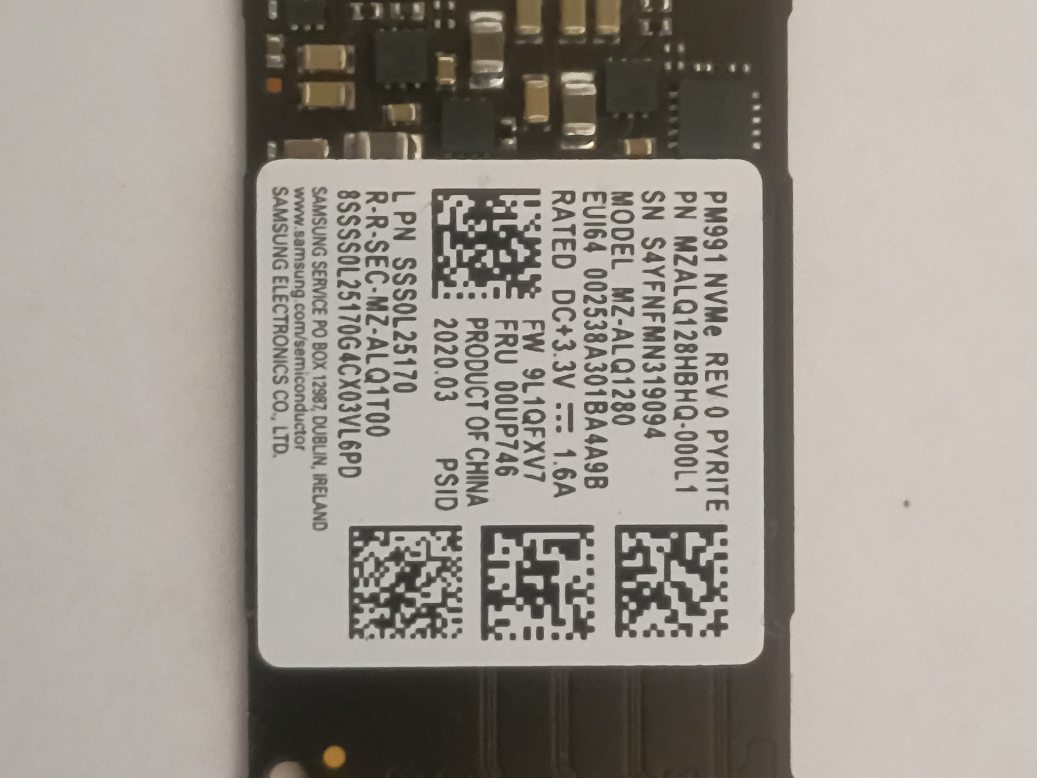 Samsung MZ-ALQ1280 128GB M.2 2242 NVMe SSD