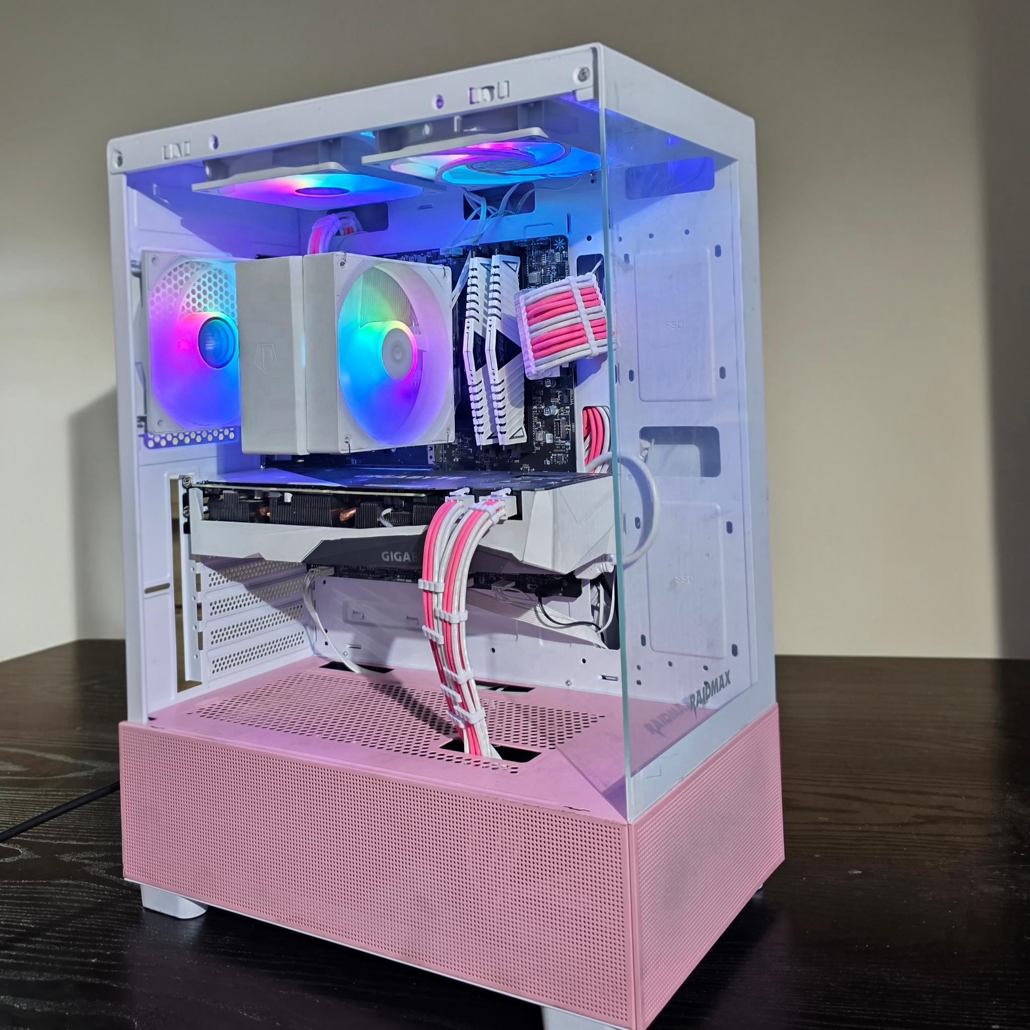 🌸🔥 **Pink/White Gaming PC – RTX 3070 | Ryzen 5 5500 | ARGB Build** 🔥🌸
