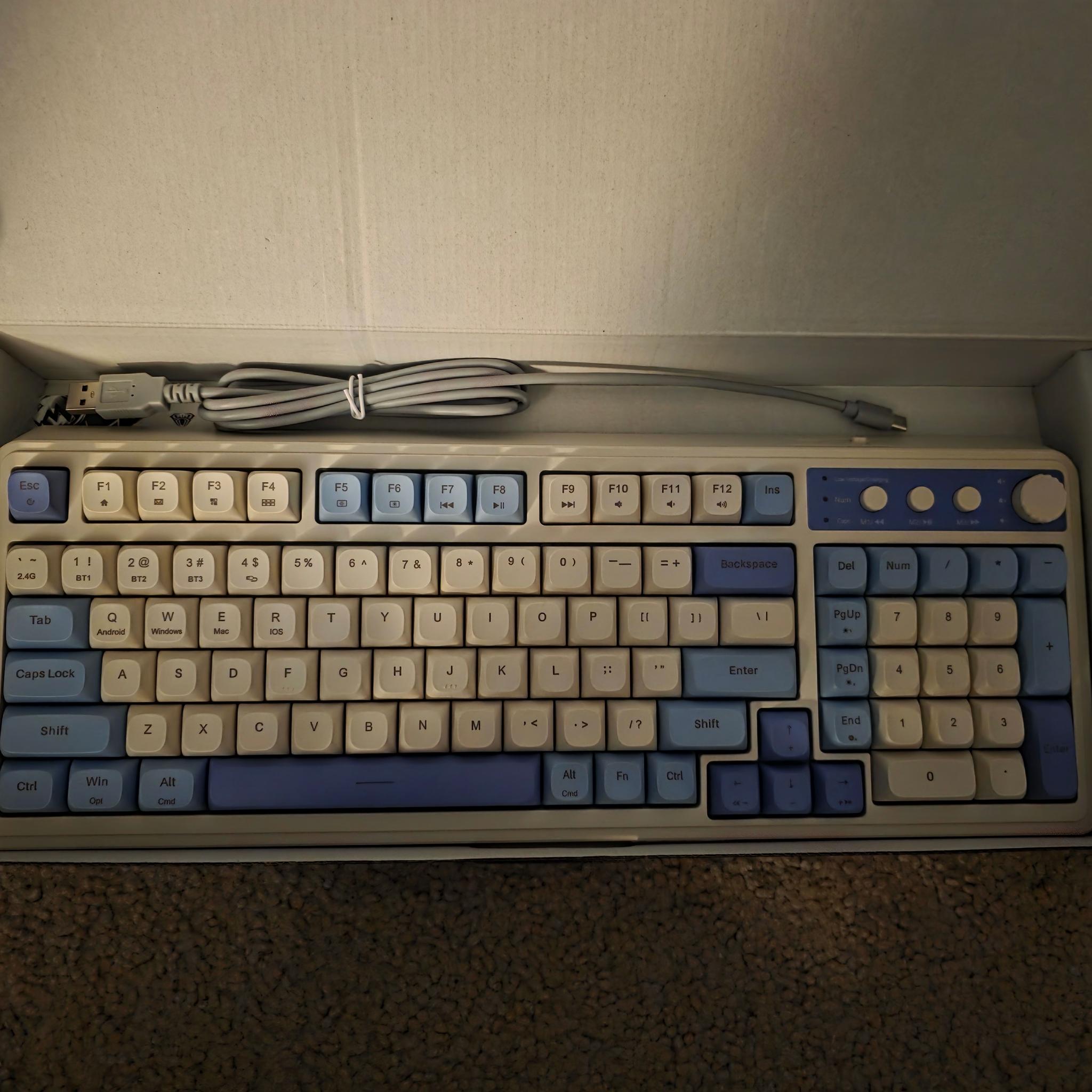 Aula S99 Wireless Full Size RGB Backlit Keyboard Purple Brand New