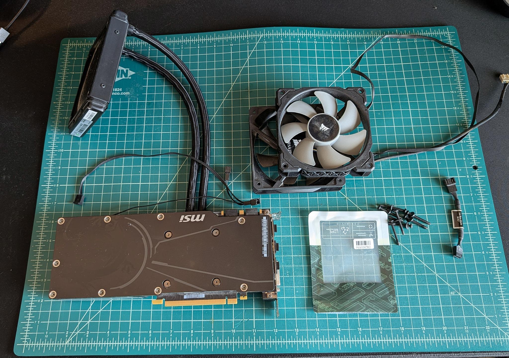 MSI+Corsair GeForce GTX 1080 Ti SEA HAWK X - For Parts