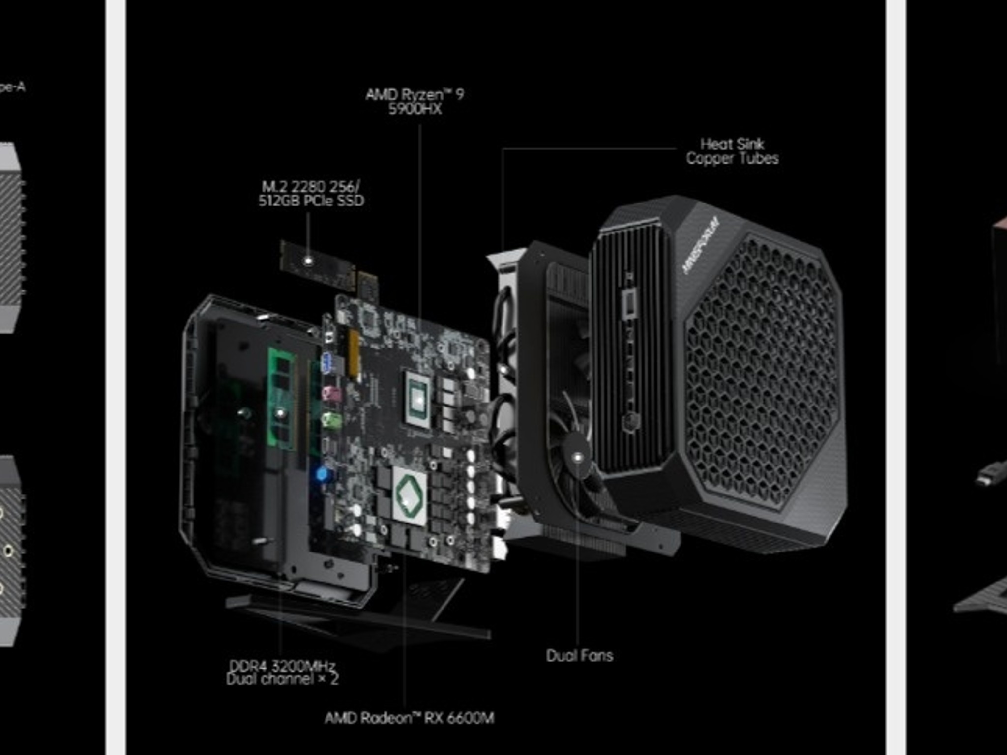 Minisforum Neptune HX90G Mini-PC w/ AMD Ryzen 9 5900HX/RX 6600M & 16GB 3200 MT/s DDR4 (NO STORAGE)
