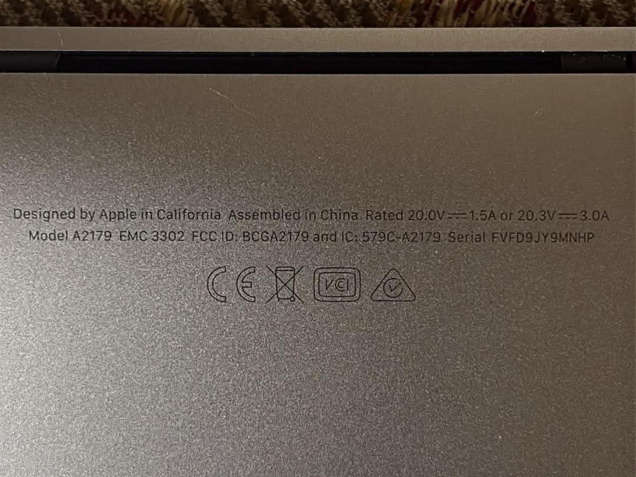 2020 Apple MacBook M1 Air 13" A2337 Gold Laptop M1 256GB Cracked Screen/ICloud Locked