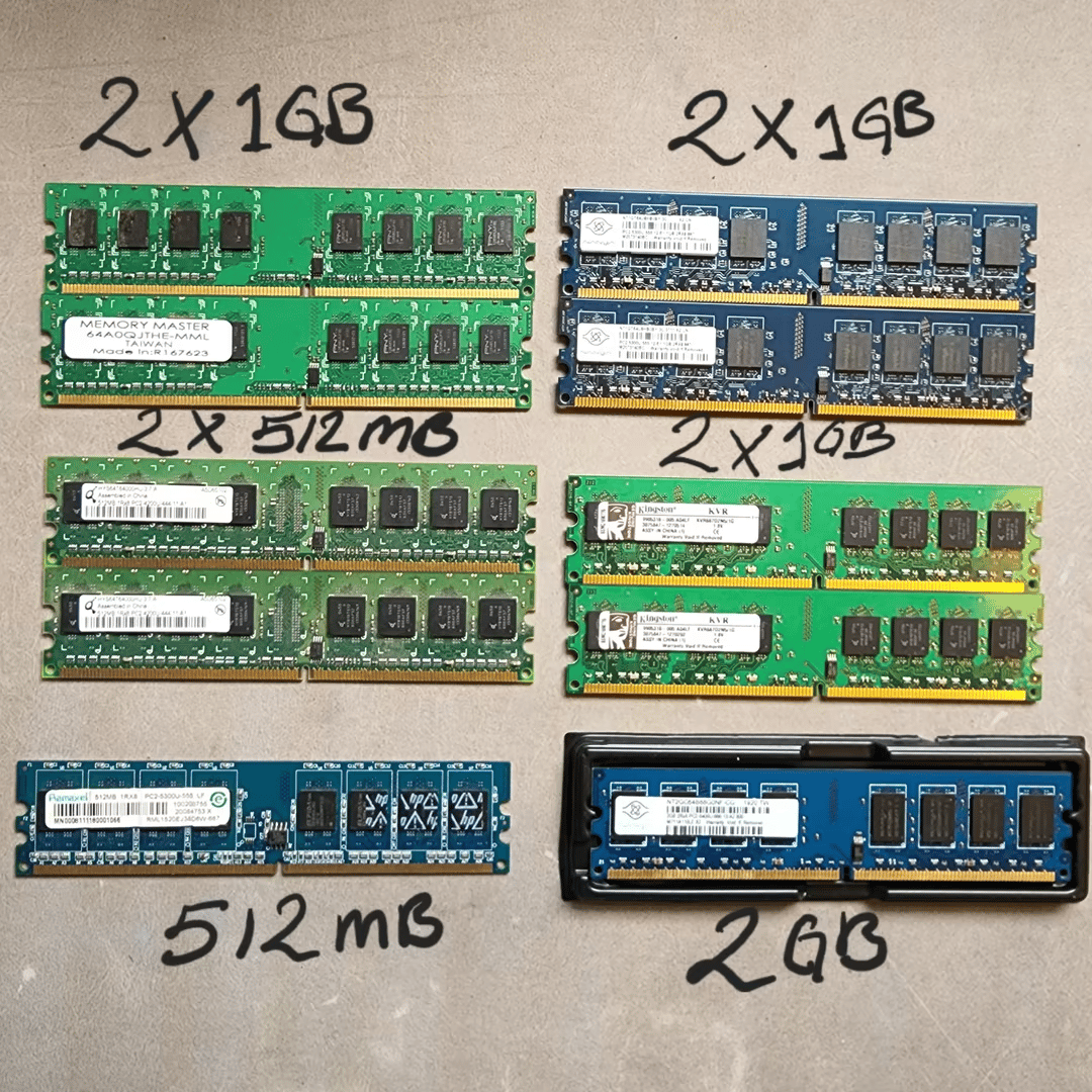 Various DDR2 RAM kits and single sticks