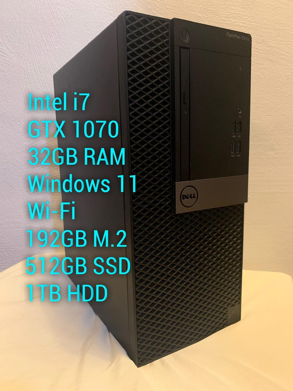 Budget Gaming Rig i7 GTX1070 32GB RAM WIN11 700GB SSD 1TB HDD WiFi 500w PSU - FREE SHIPPING