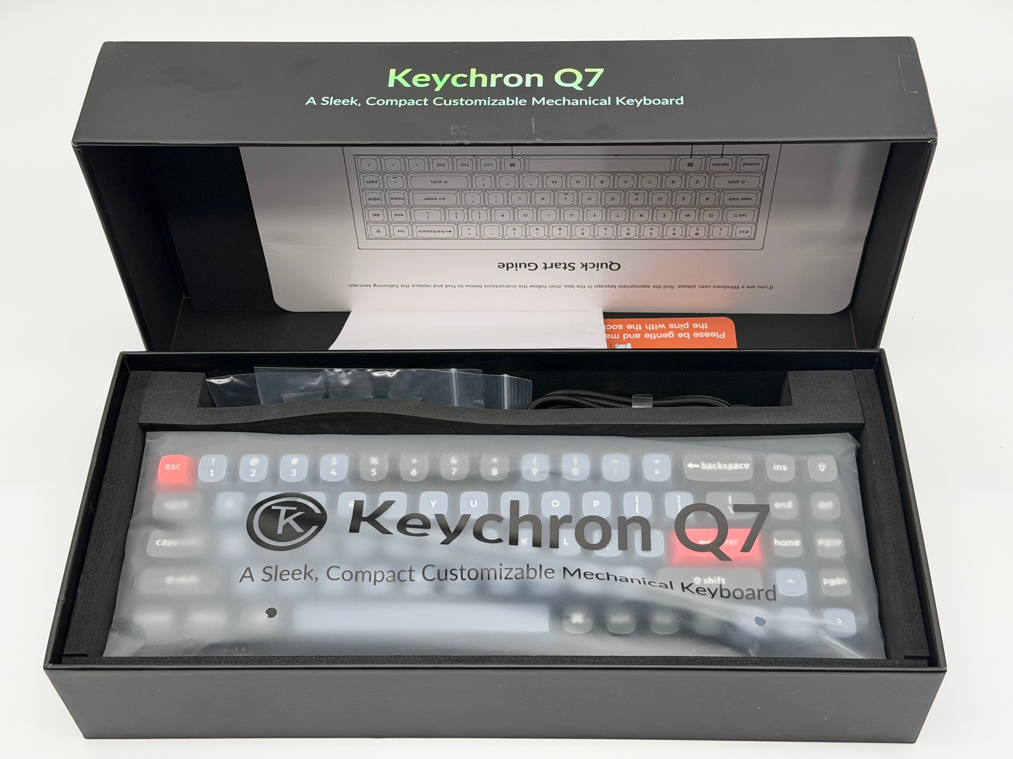 Keychron Q7 QMK Mechanical Keyboard Gateron G Pro Blue/Carbon Black