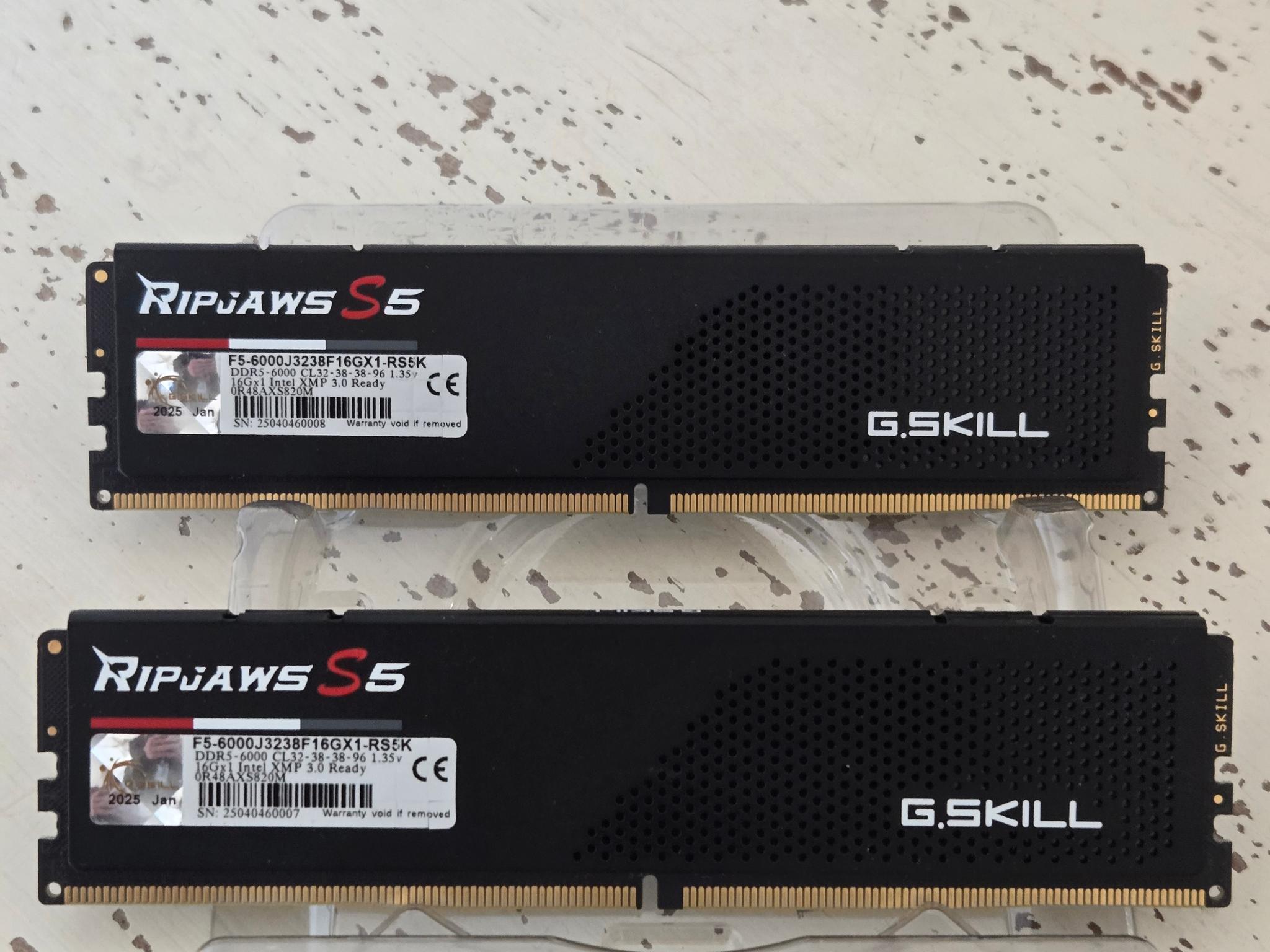 32GB (2x16GB) G-Skill Ripjaws 6000MHz CL32
