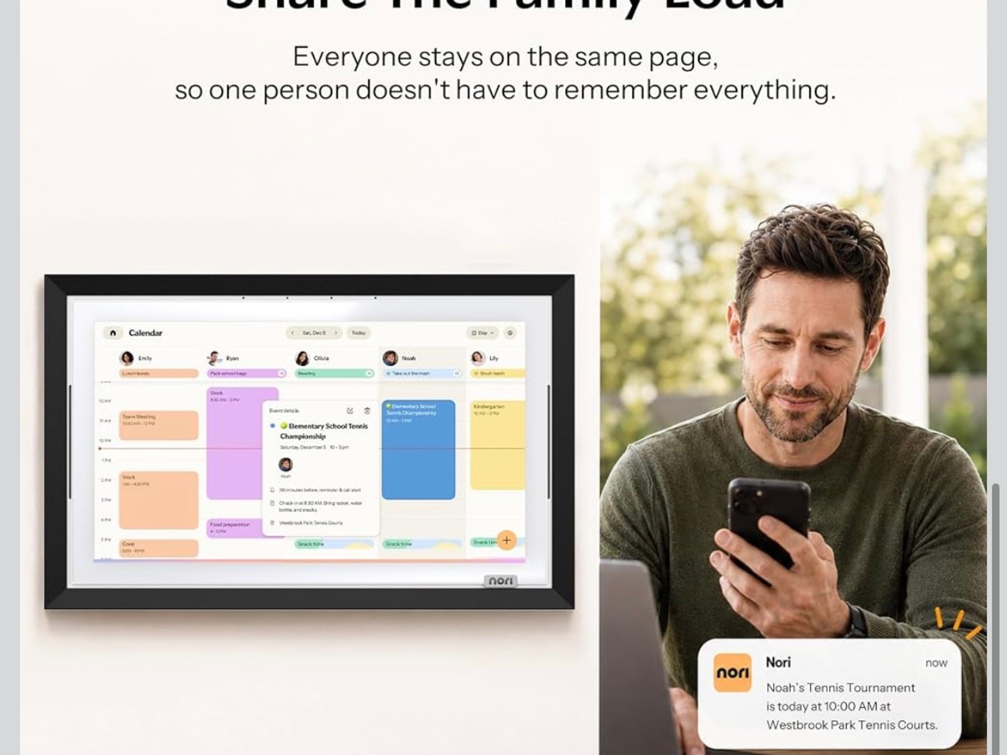 Nori AI-Powered Family Digital Calendar Smart Display Hub