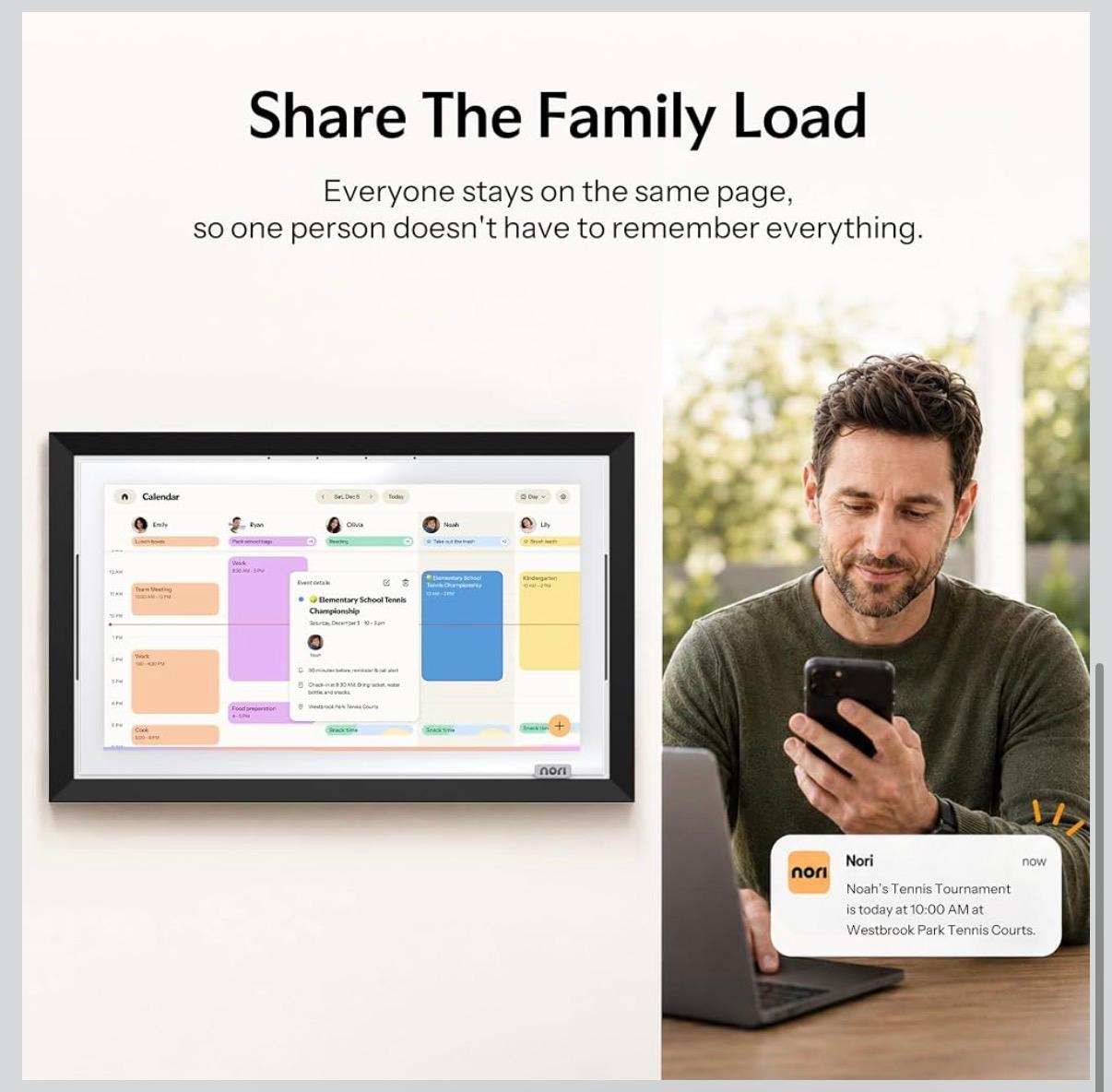 Nori AI-Powered Family Digital Calendar Smart Display Hub