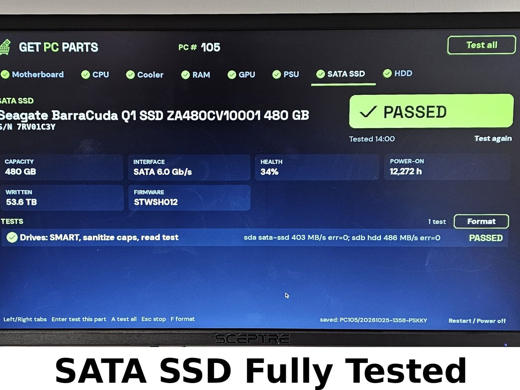 480GB 2.5" SATA SSD Seagate BarraCuda Q1