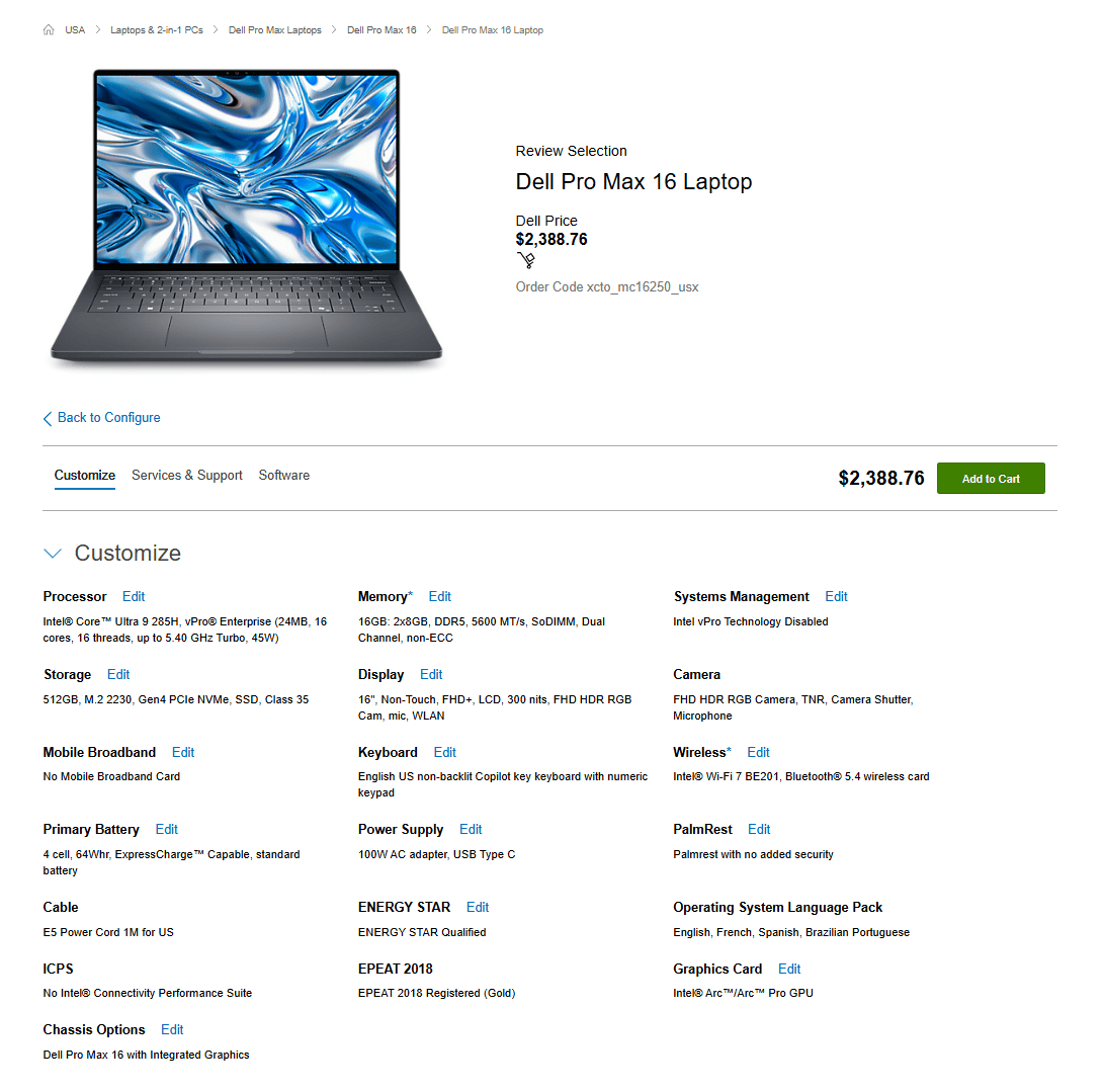 🔥 Dell Pro Max 16 – Intel® Core™ Ultra 9, 16GB DDR5, 512GB, 3-Year Warranty