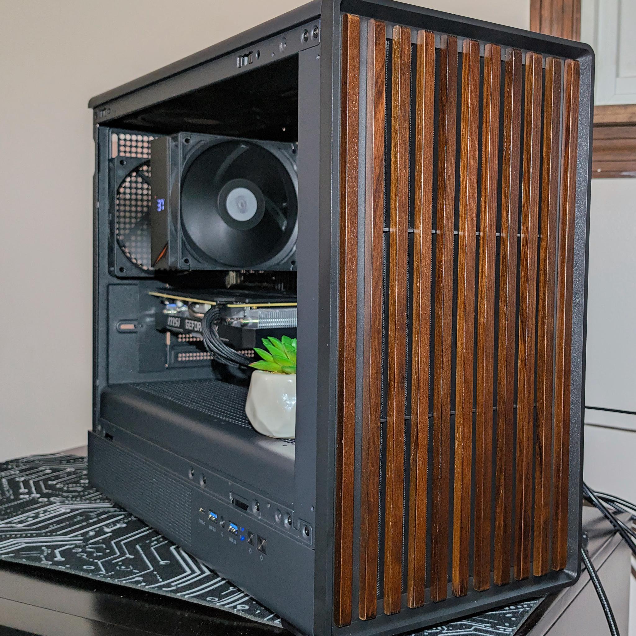 Ultra-Clean Wood Stealth PC | Ryzen 7 5800X + RTX 2060 Super | 1440p Gaming / Office Workstation
