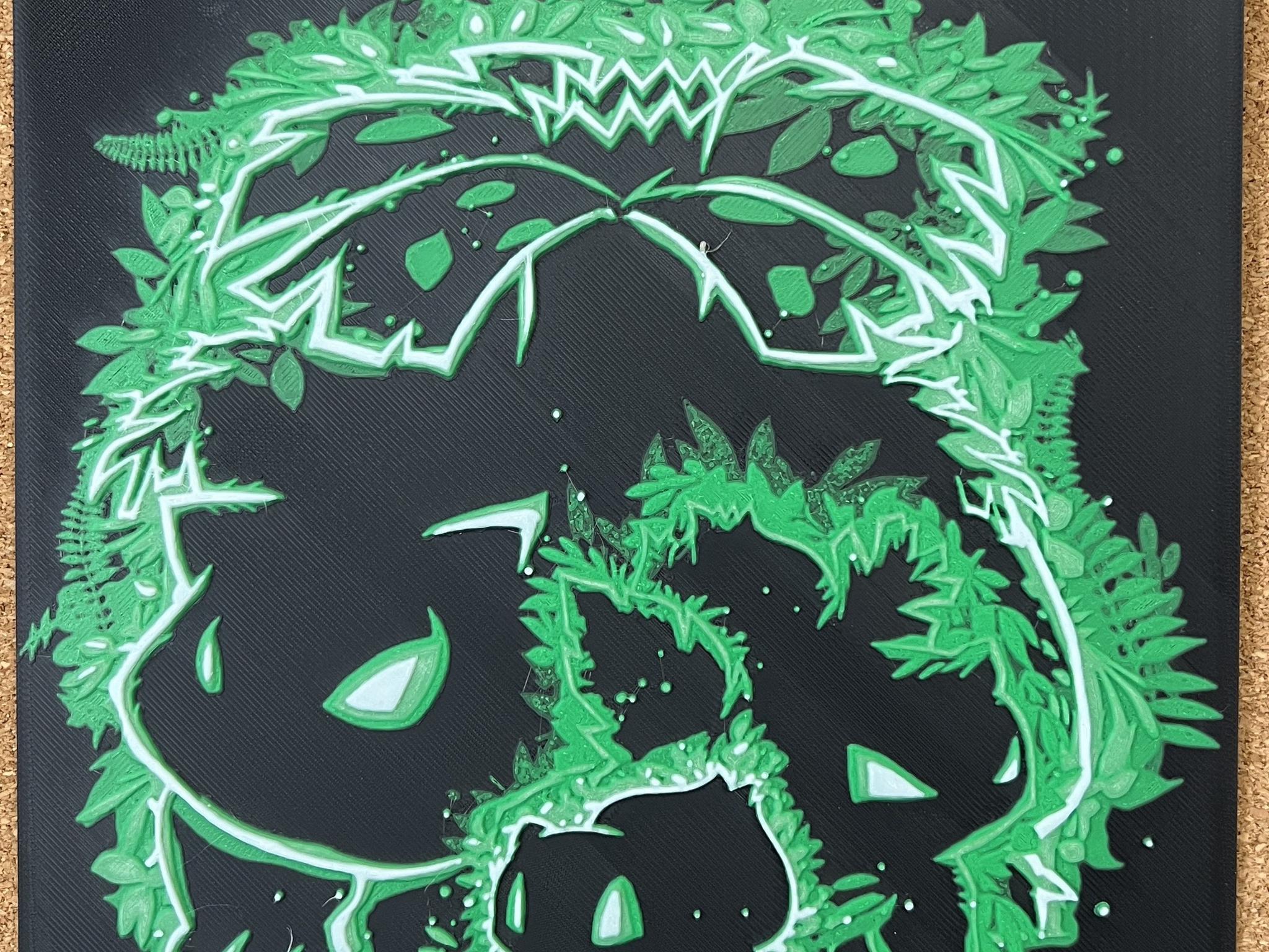 3D Printed Bulbasaur Art - Glows in the dark!