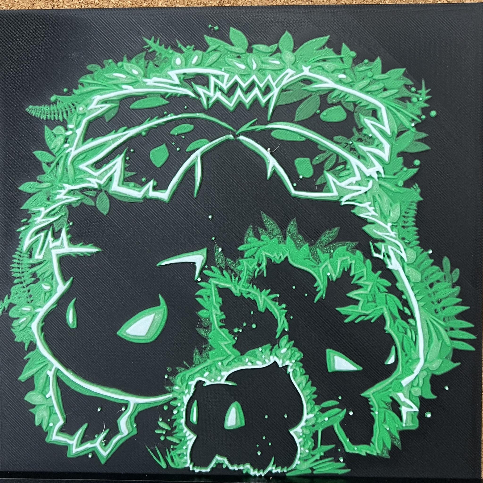 3D Printed Bulbasaur Art - Glows in the dark!