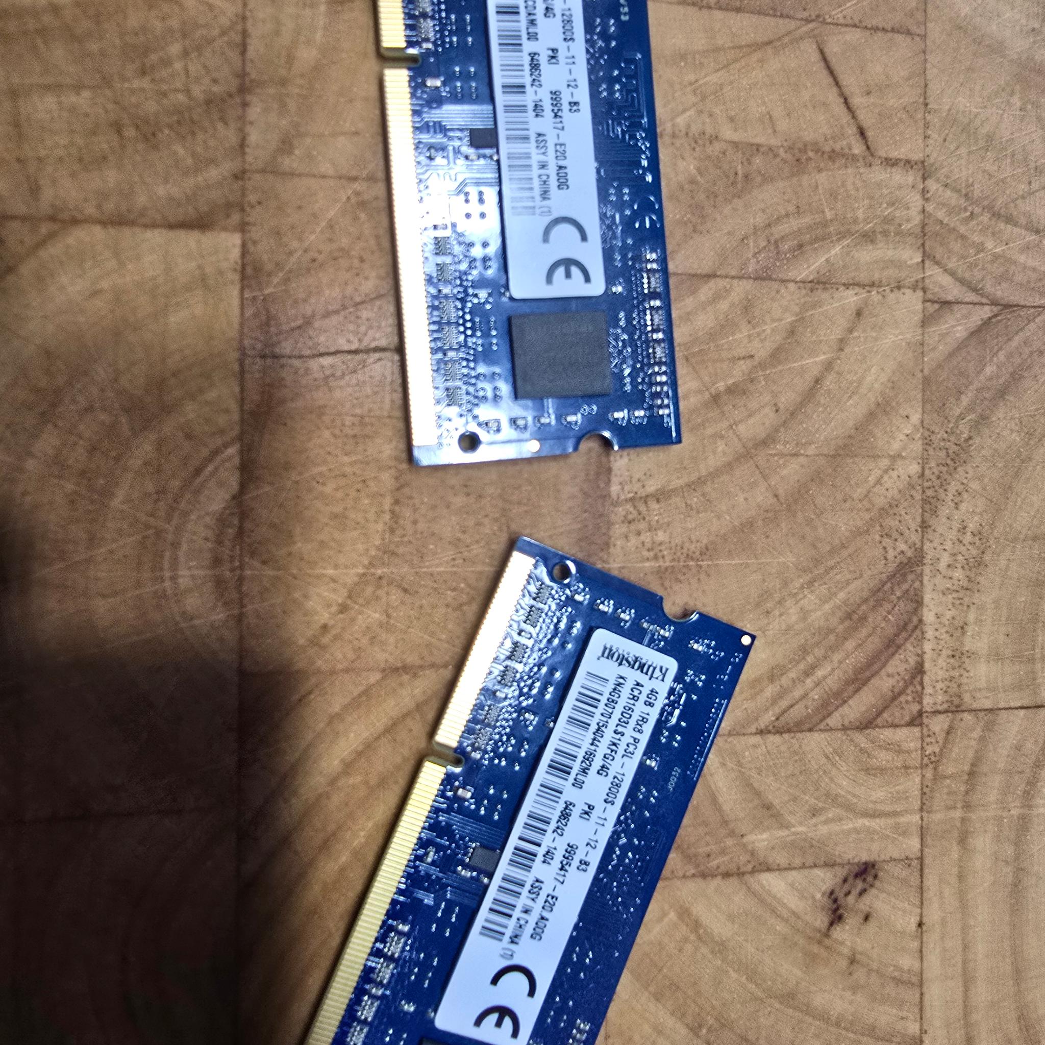 Kingston 4GB x 2 1600MHz PC3-12800 1.35V SODIMM DDR3L Memory 2-4gb sticks=8gb