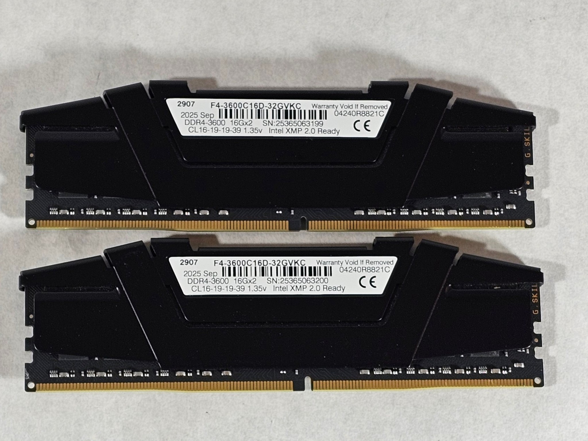 DDR4 32GB (2x16GB)  CL16 3600MHz G.SKILL RIPJAWS V