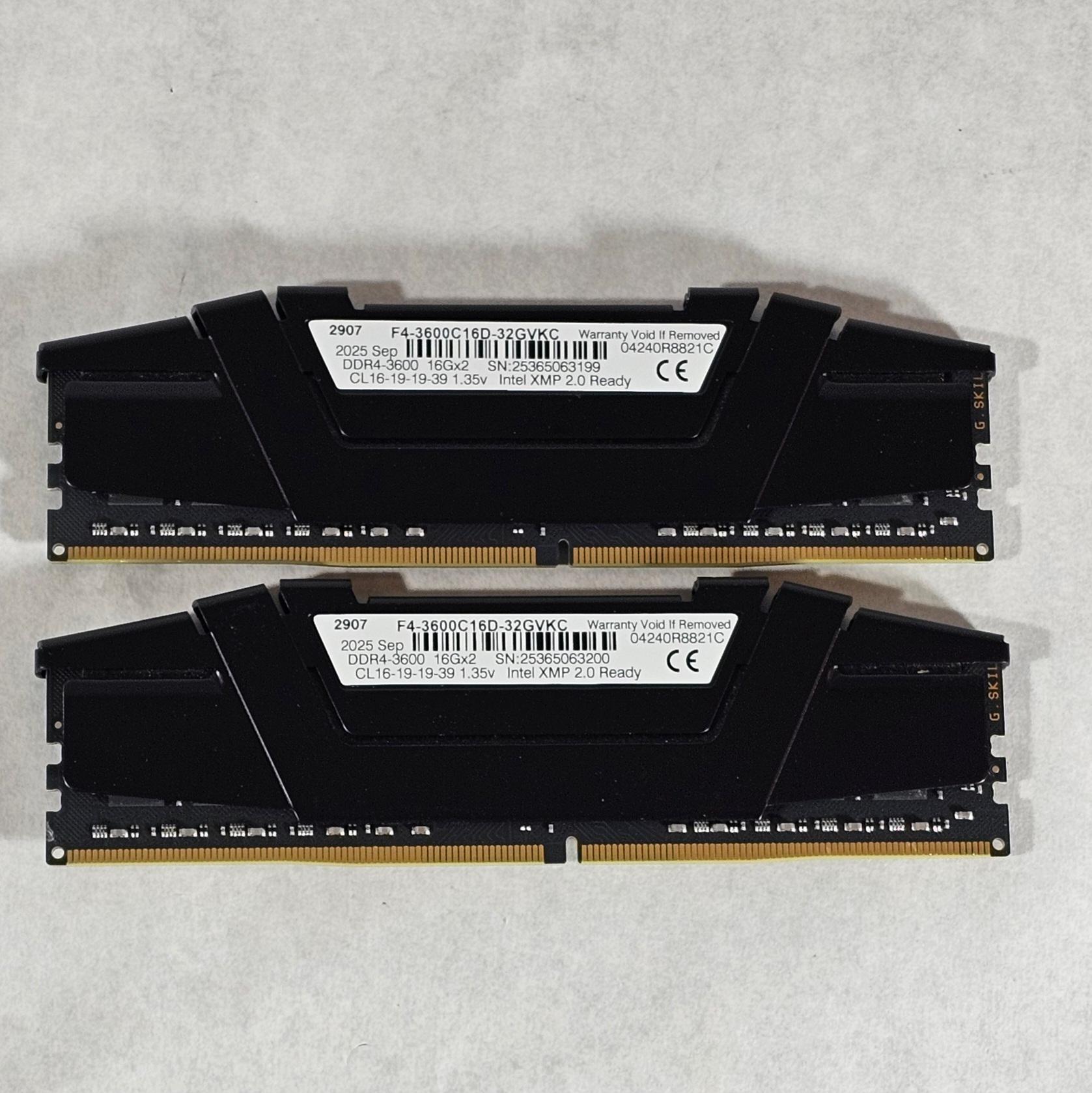 DDR4 32GB (2x16GB)  CL16 3600MHz G.SKILL RIPJAWS V