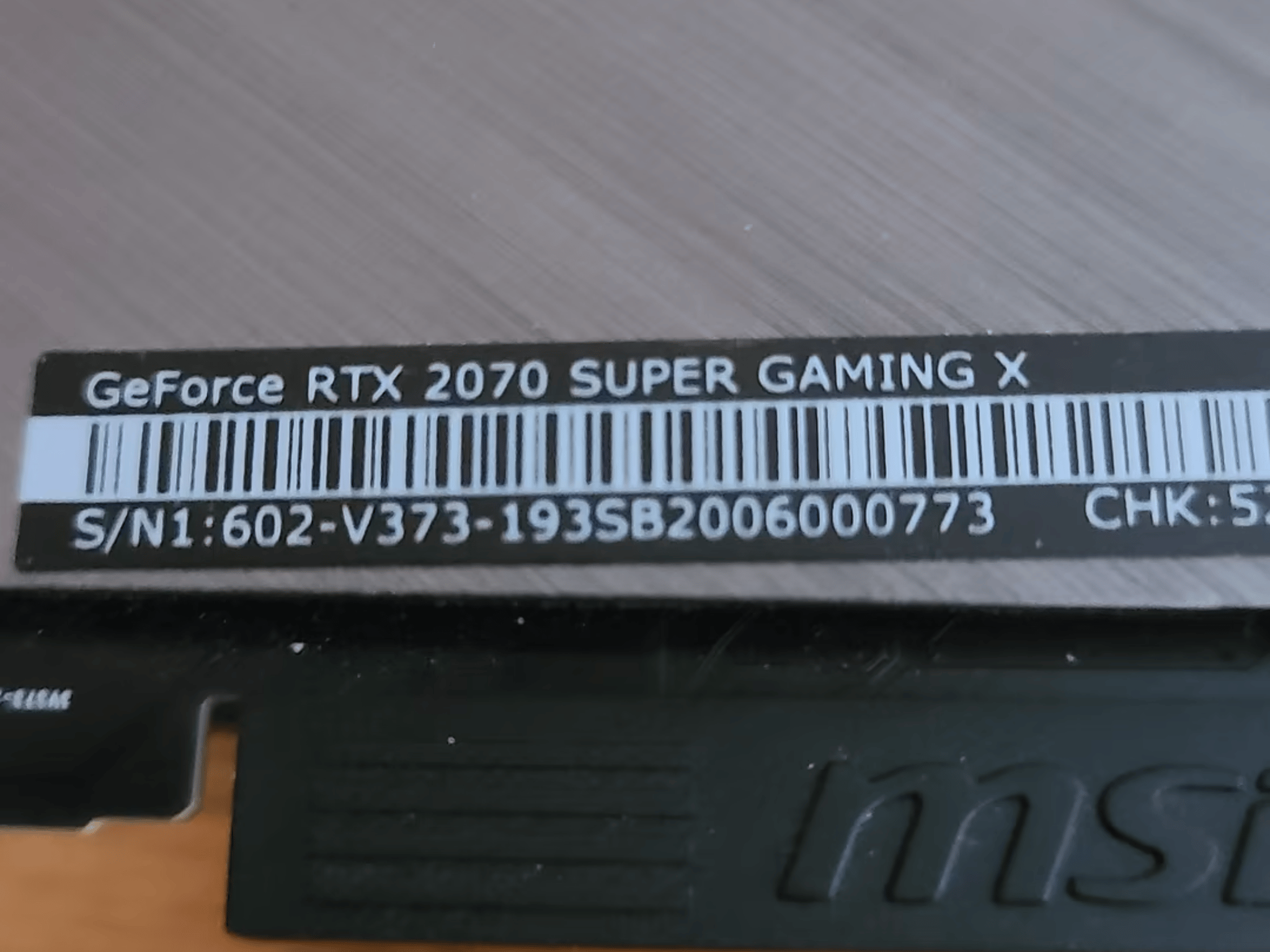 MSI Geforce RTX 2070 Super Gaming X 8GB GPU