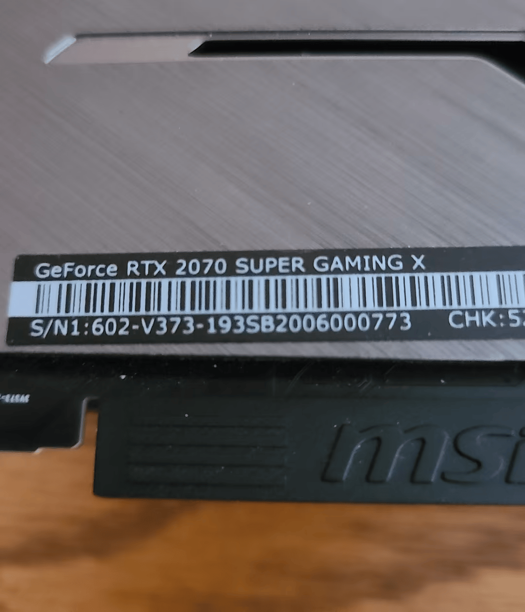 MSI Geforce RTX 2070 Super Gaming X 8GB GPU