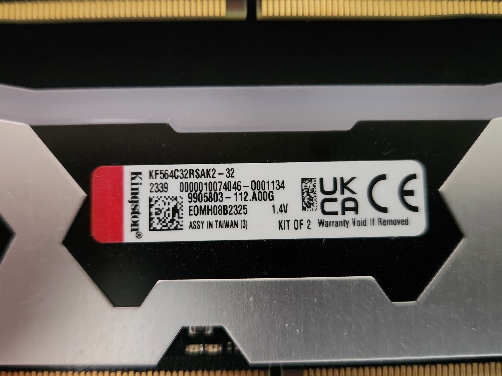 Kingston FURY Renegade/ RGB 32GB (2x16GB)/ 6400MT/s DDR5