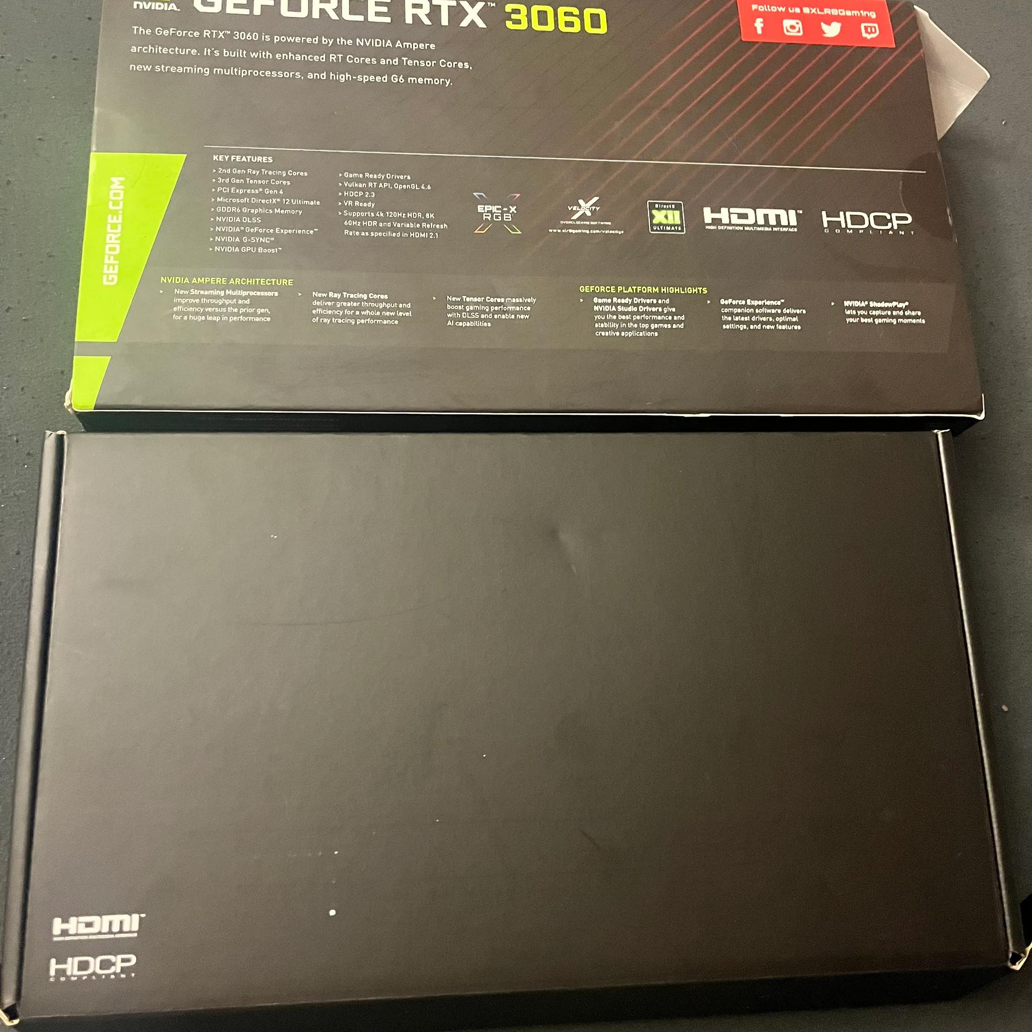 PNY NVIDIA GeForce RTX 3060 XLR8 12GB GDDR6 Graphics Card - Dual Fan | GPU & BOX