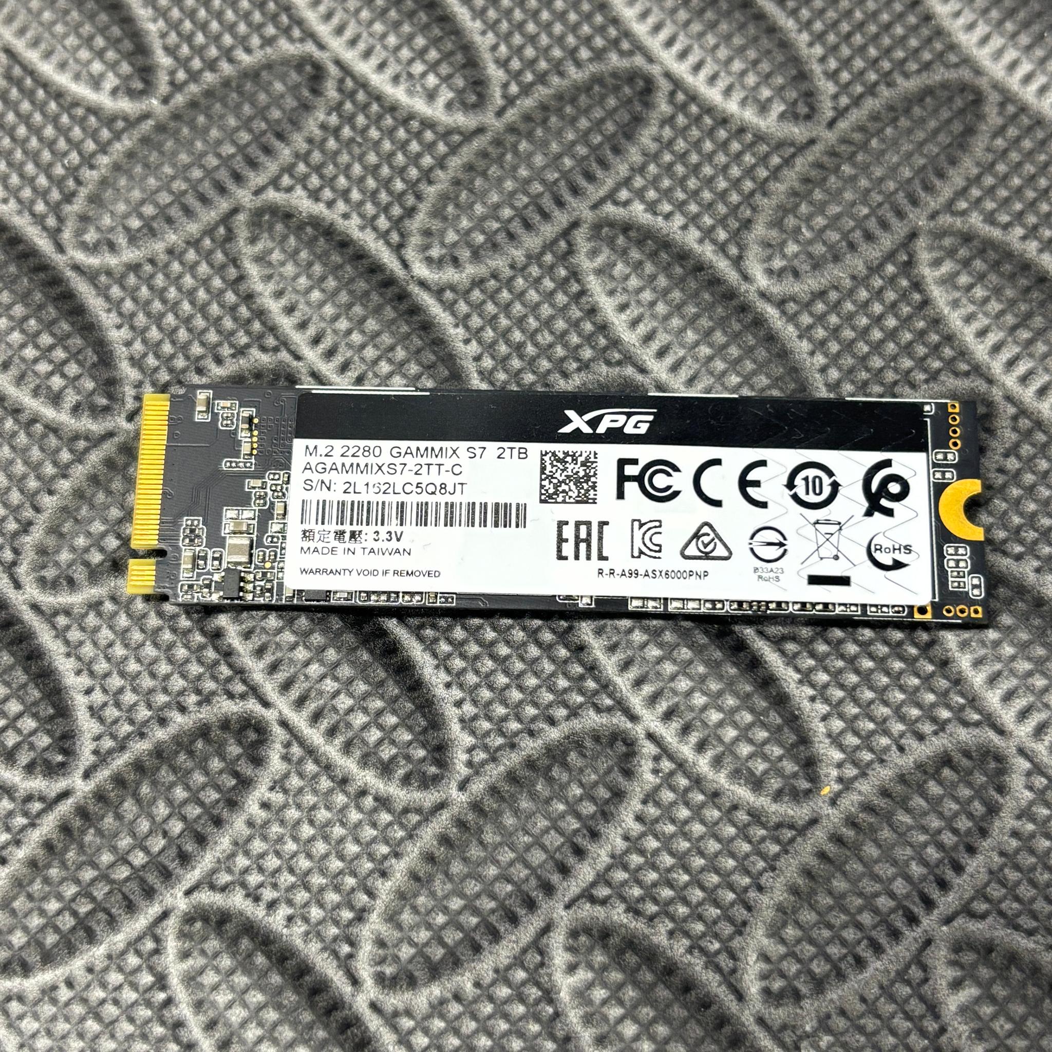 XPG GAMMIX S7 2TB NVMe M.2 SSD PCIe Gen3x4 Tested Working
