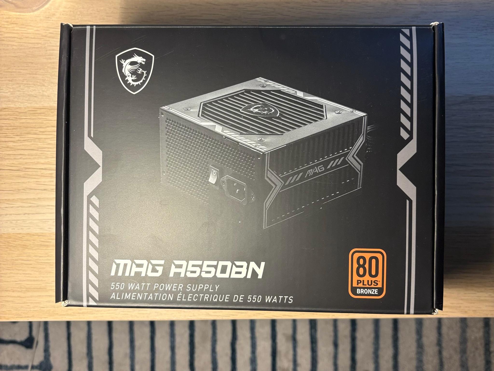 USED - MSI MAG A550BN Non-Module 80+ Certified PSU - LIKE NEW