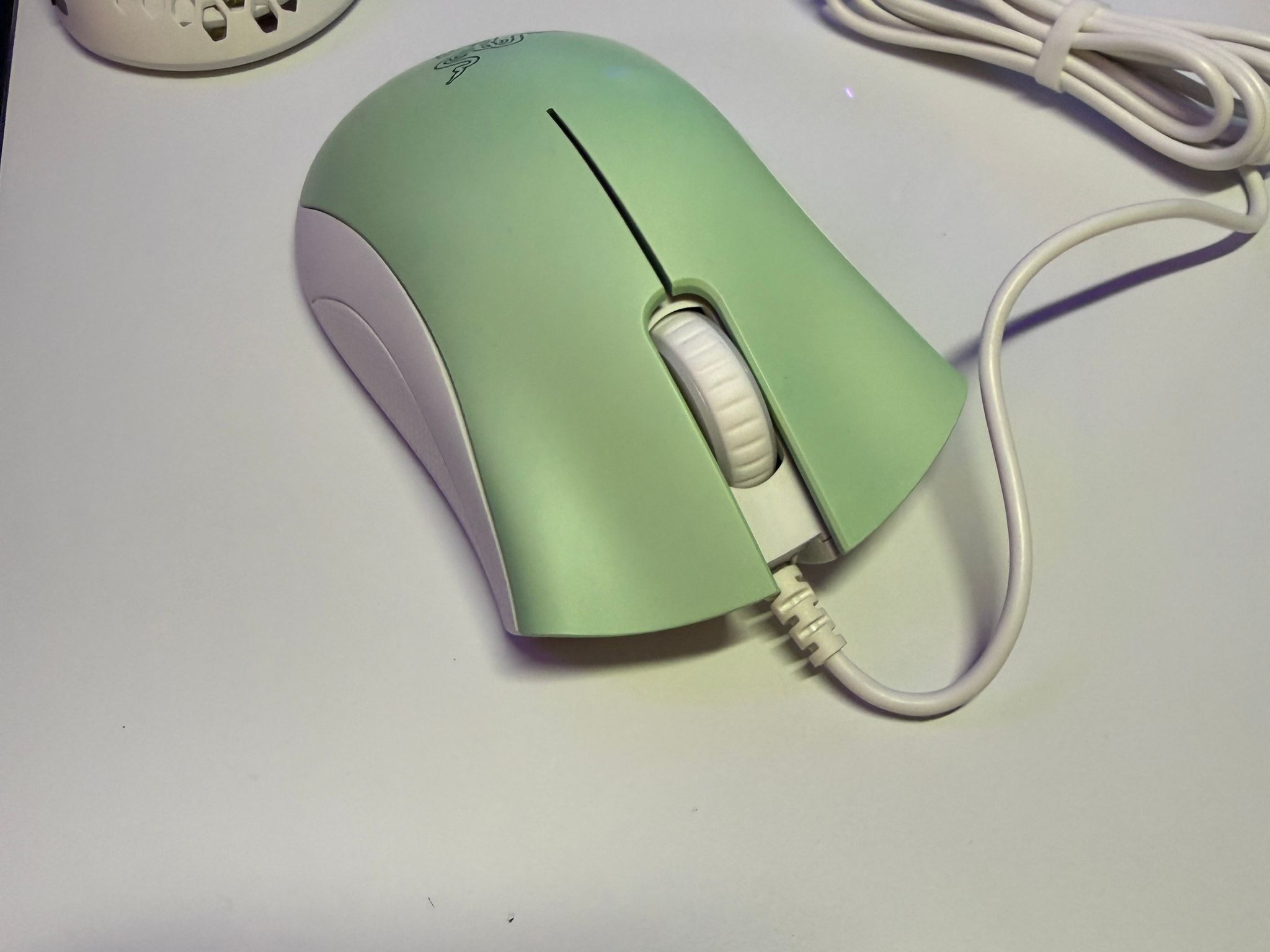 Razer DeathAdder Essential  Wired Gaming Optical Mouse, Custom White/Mint Green.