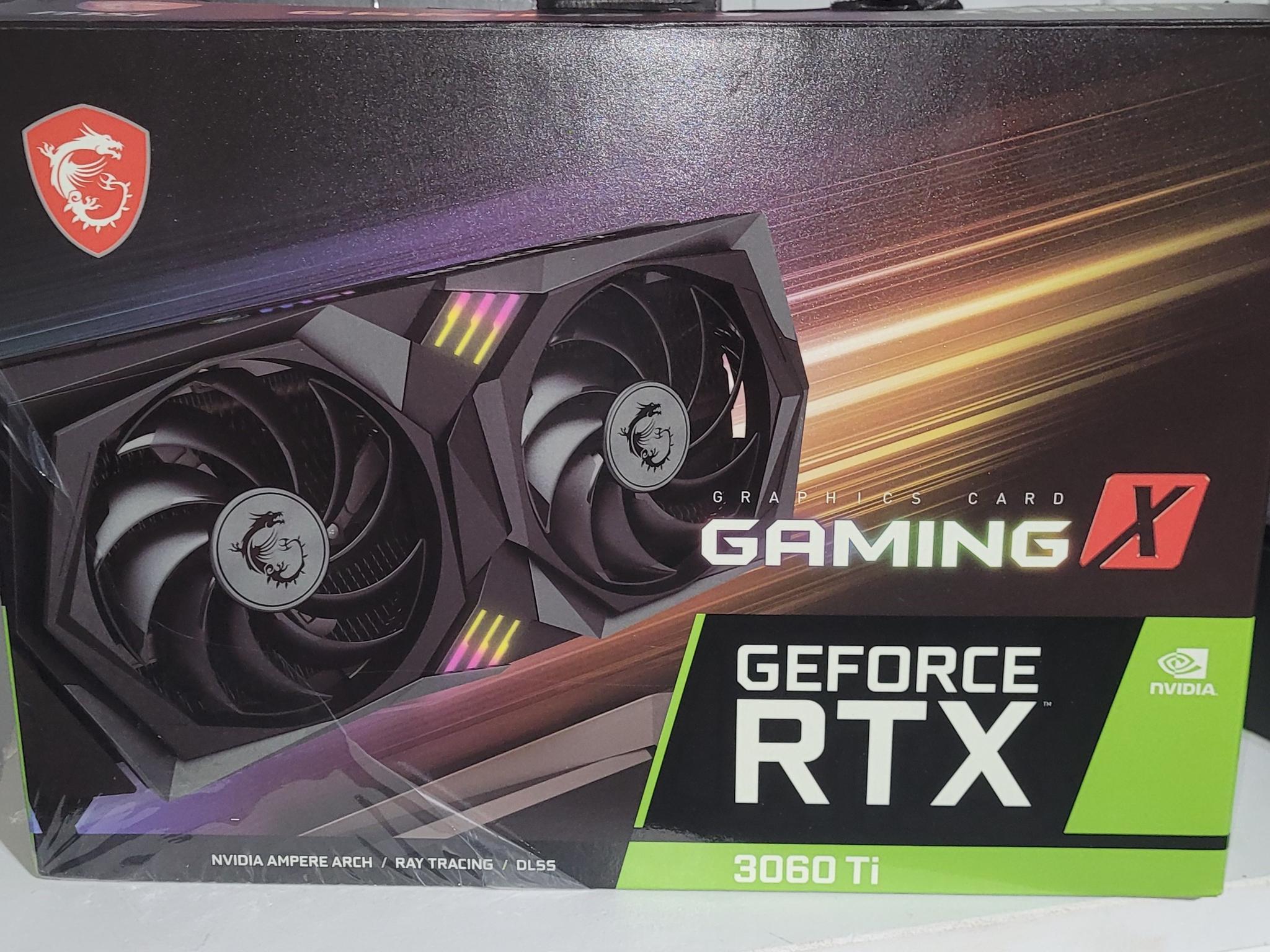 3060ti  ( NVIDIA MSI 3060 Ti Gaming X LHR Dual-Fan 8GB )