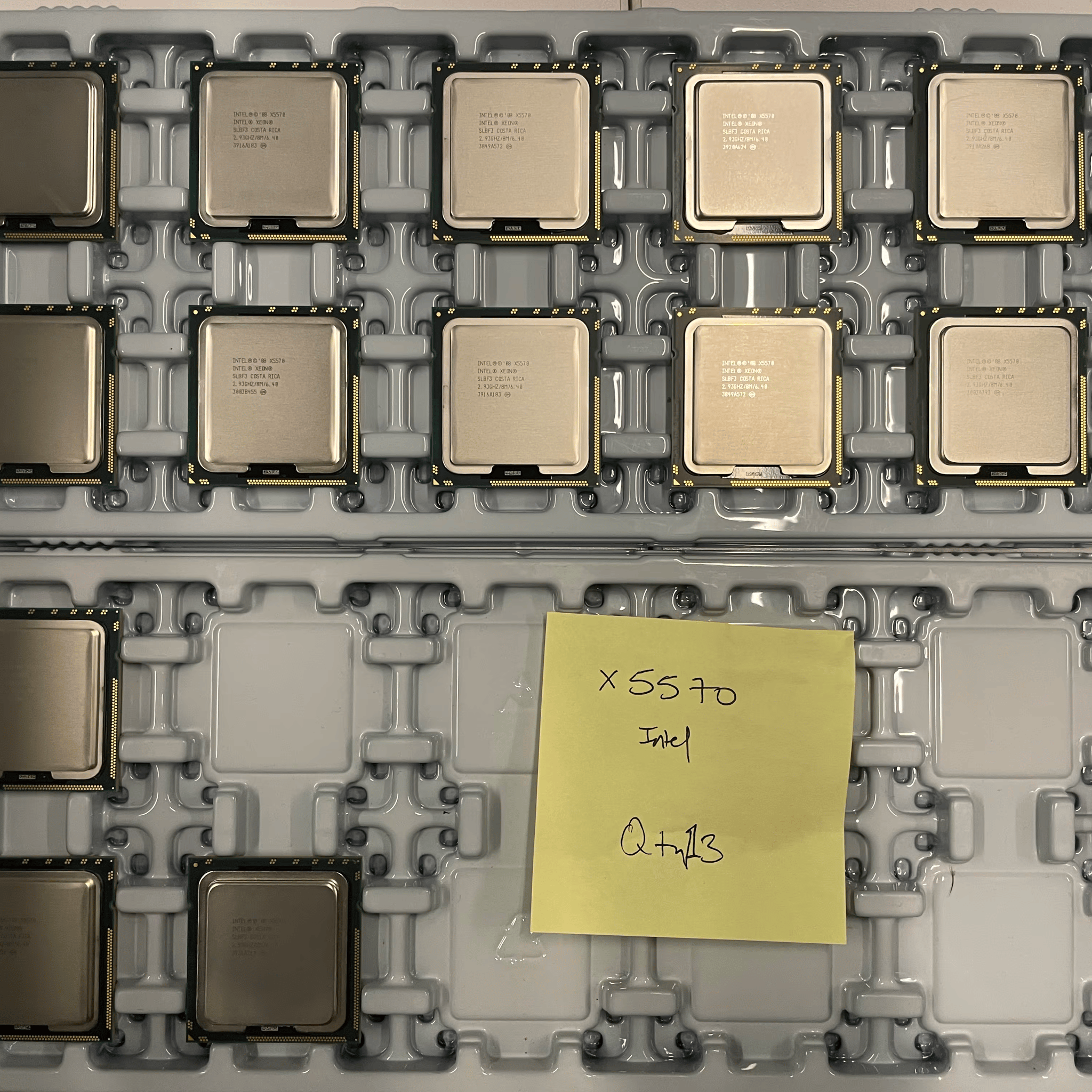 13x qty - Intel Xeon X5570, Quad Core, 2.93 GHz, OEM, new on tray