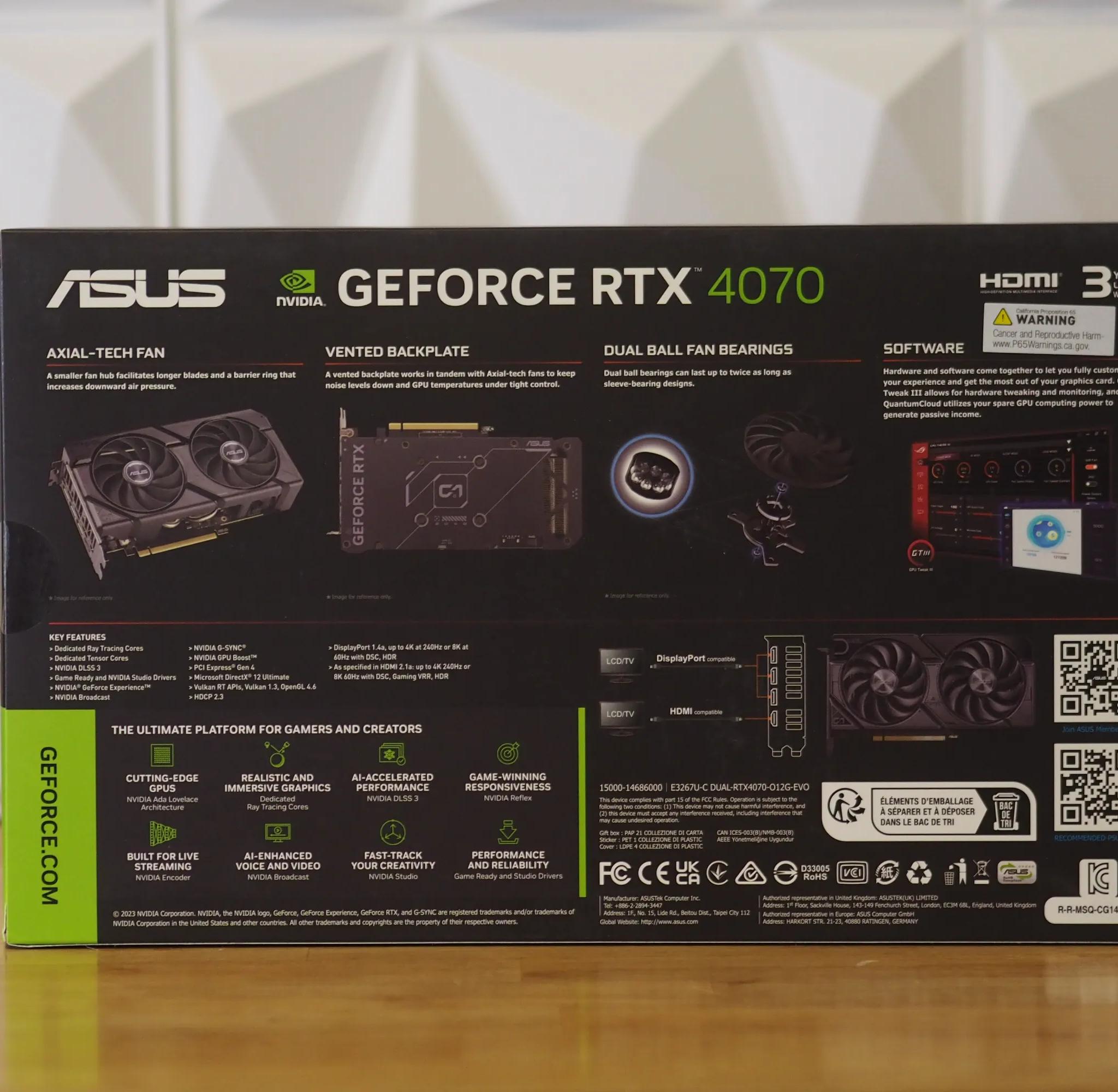 ASUS Dual 4070 12GB