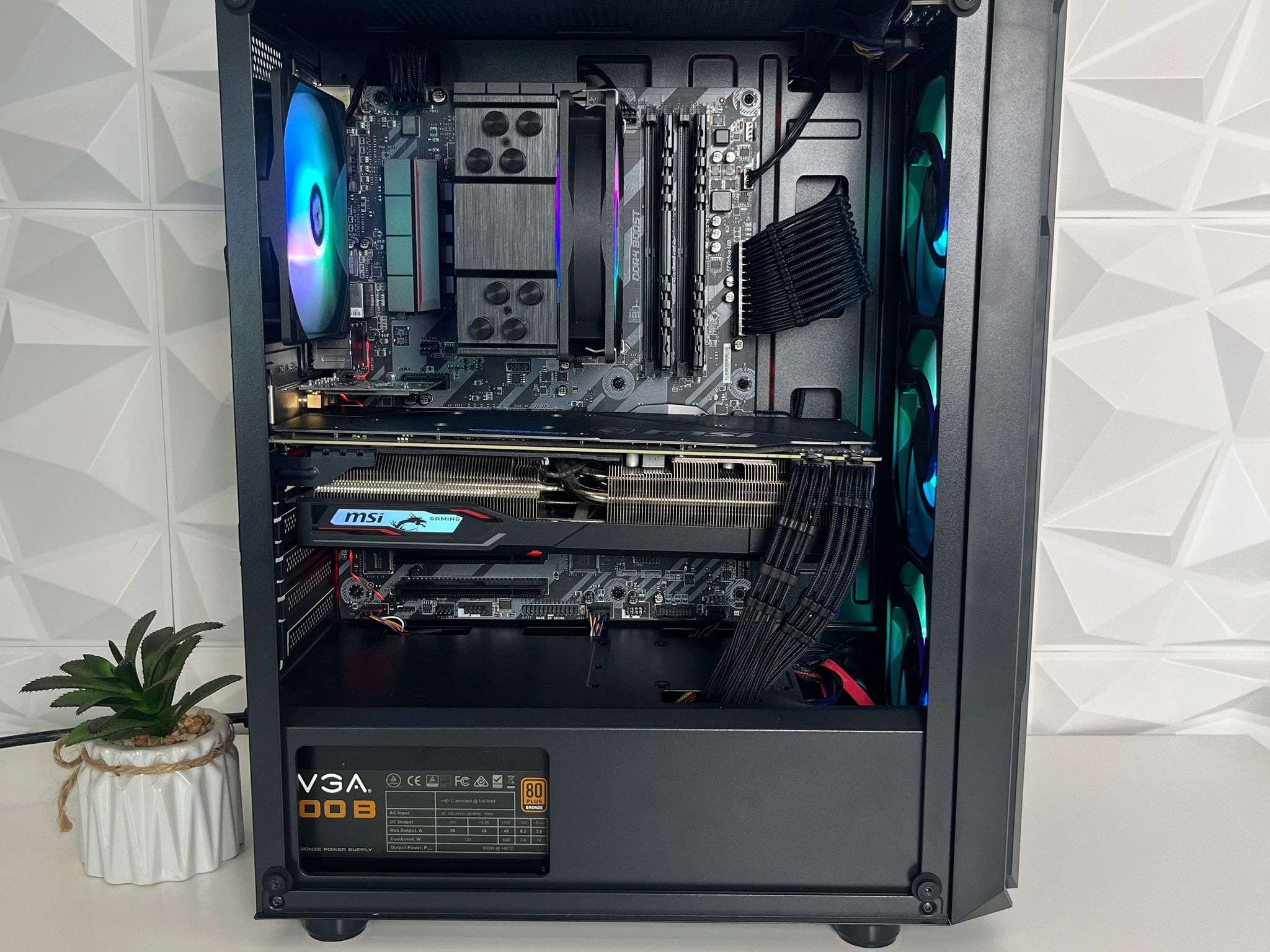Black RGB Gaming PC | Ryzen 5 + 5700XT 8GB | 16GB