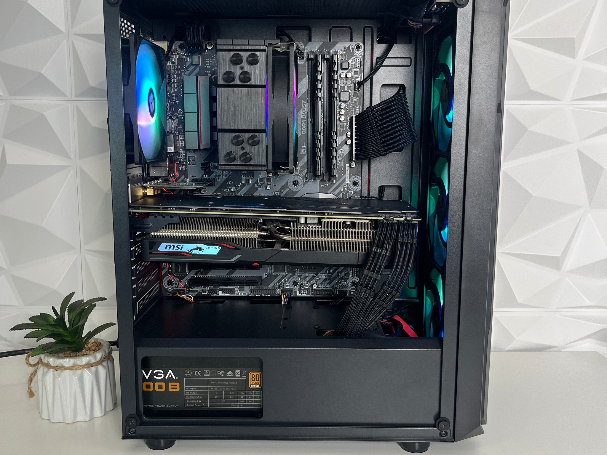 Black RGB Gaming PC | Ryzen 5 + 5700XT 8GB | 16GB
