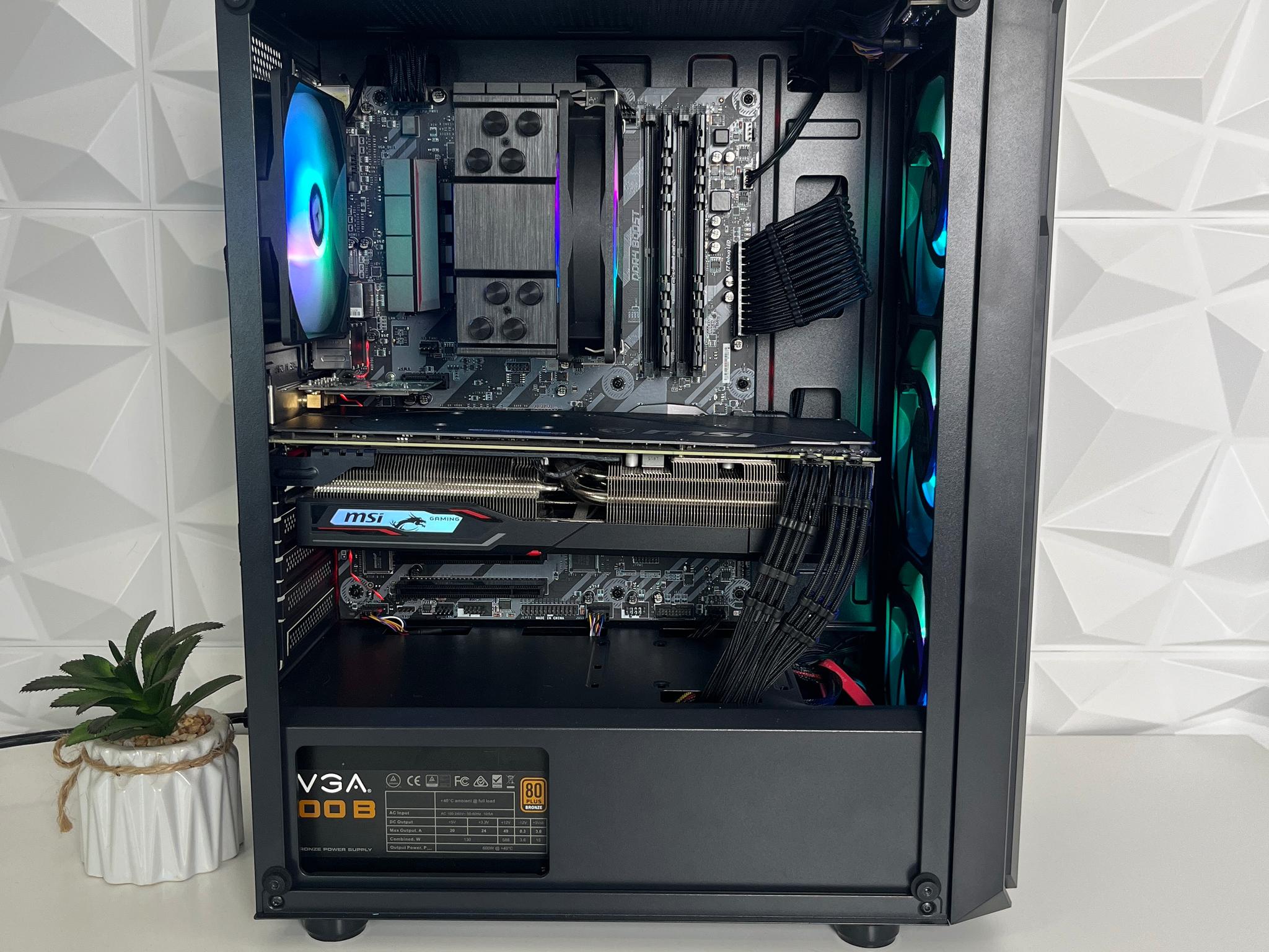 Black RGB Gaming PC | Ryzen 5 + 5700XT 8GB | 16GB