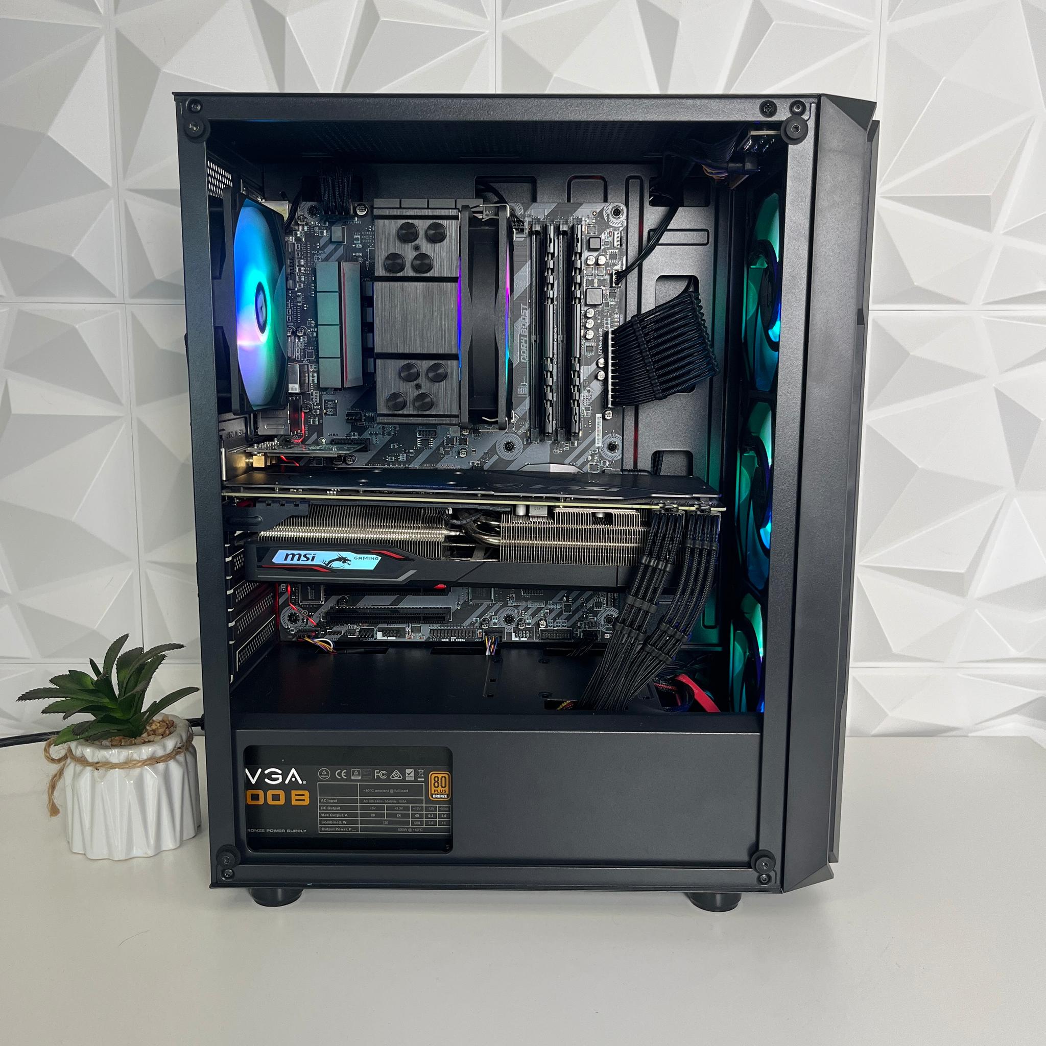 Black RGB Gaming PC | Ryzen 5 + 5700XT 8GB | 16GB