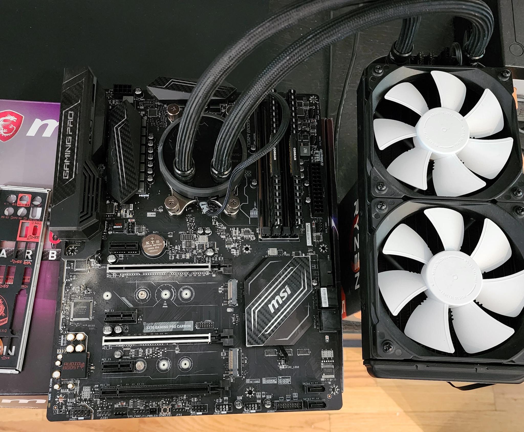 MSI x370 Gaming Pro Carbon With CPU and CPU AIO