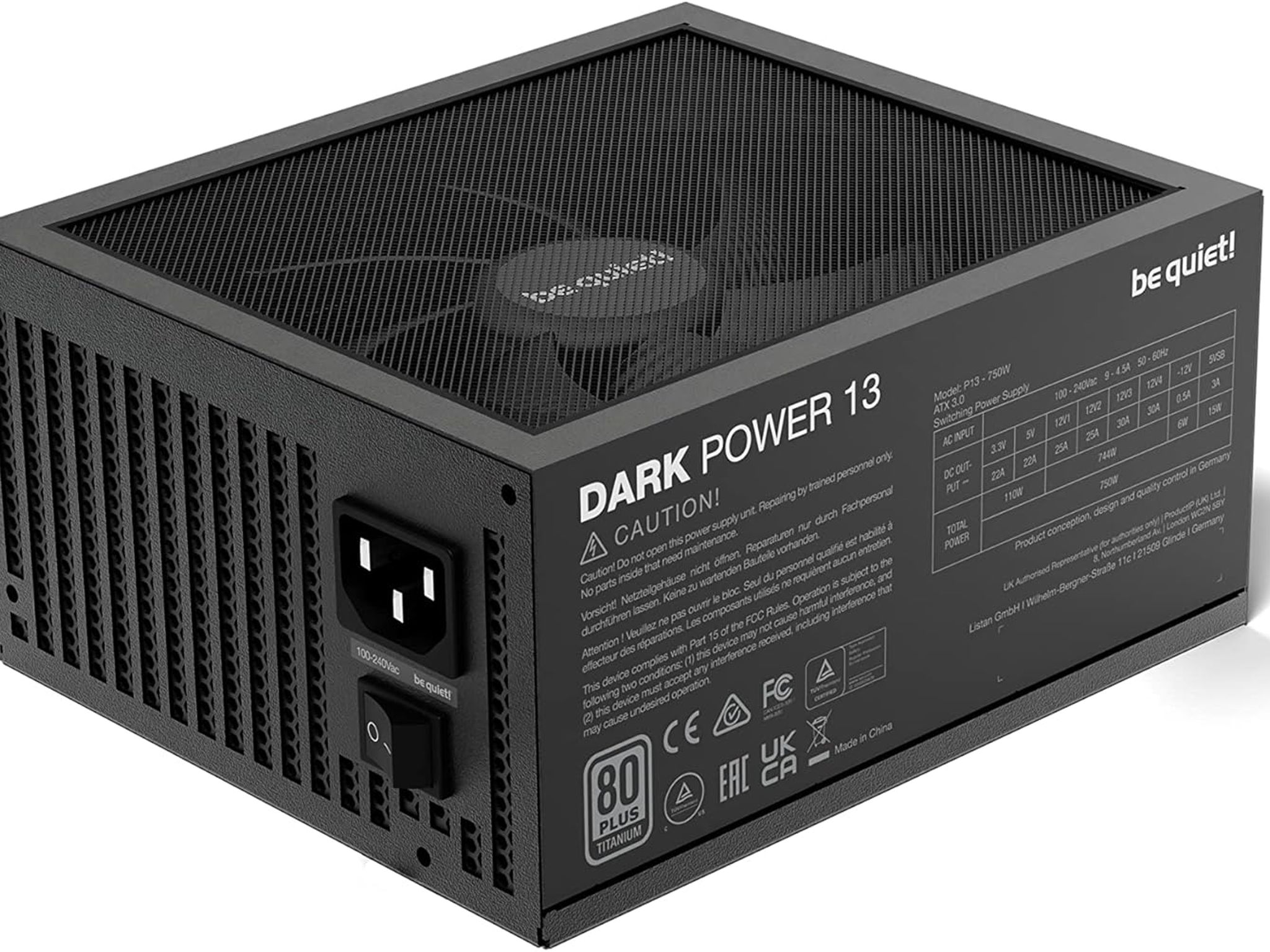 be quiet! Dark Power 13 750W 80 Plus Titanium Efficiency Power Supply