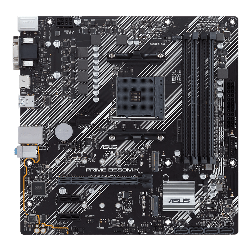 ASUS PRIME B550M-K AMD B550 AM4 DDR4 MicroATX Desktop Motherboard