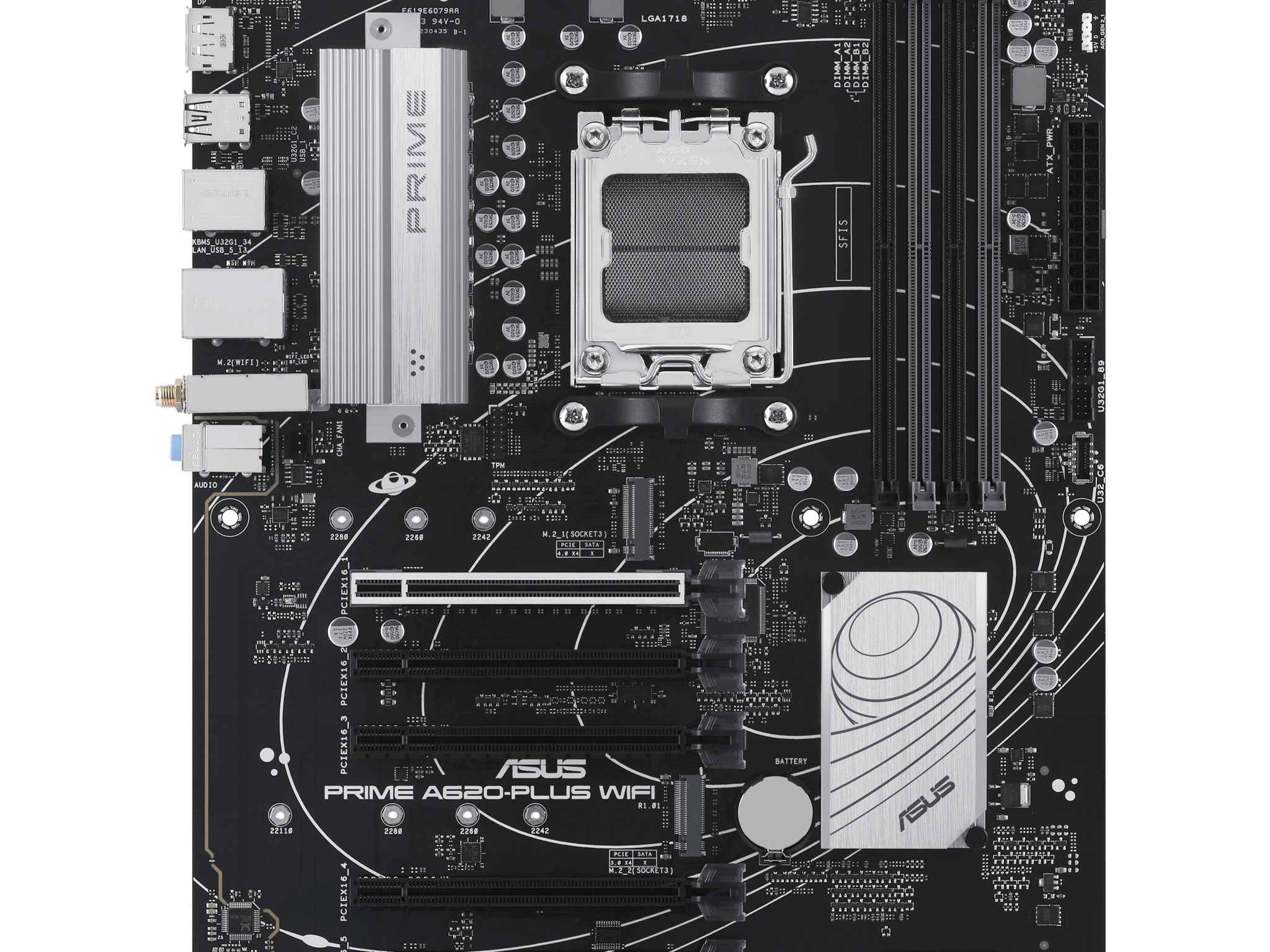 ASUS PRIME A620-PLUS WIFI6 AMD AM5 DDR5 ATX Desktop Motherboard