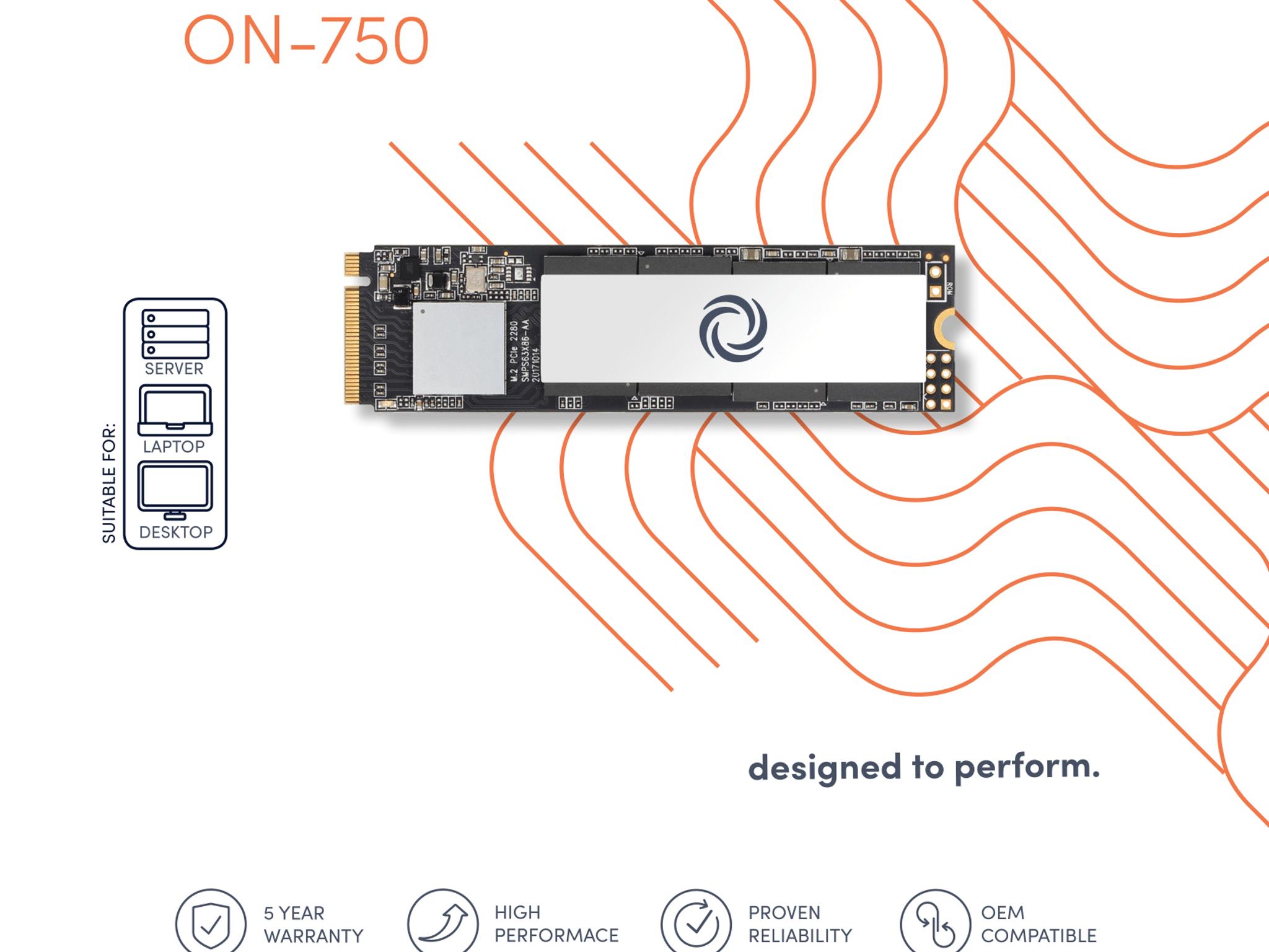 ON-750 128GB NVMe PCIe M.2 2280 Internal Solid State Drive SSD - ON-750-128