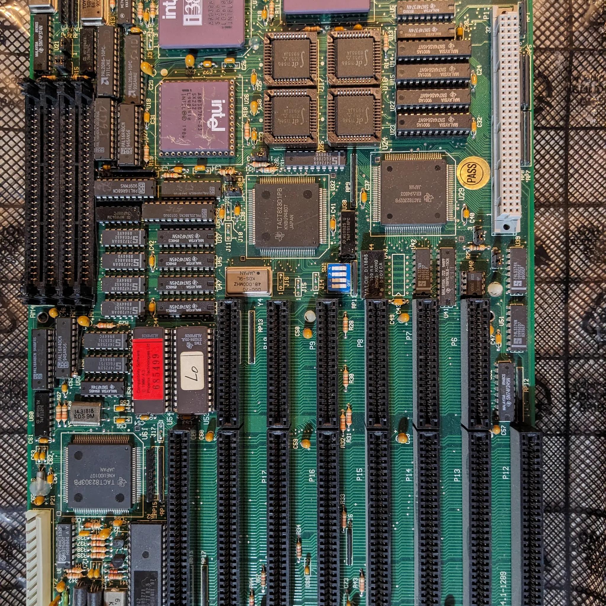 386 Motherboard with 386DX 33 CPU and Coprocessors-Not working