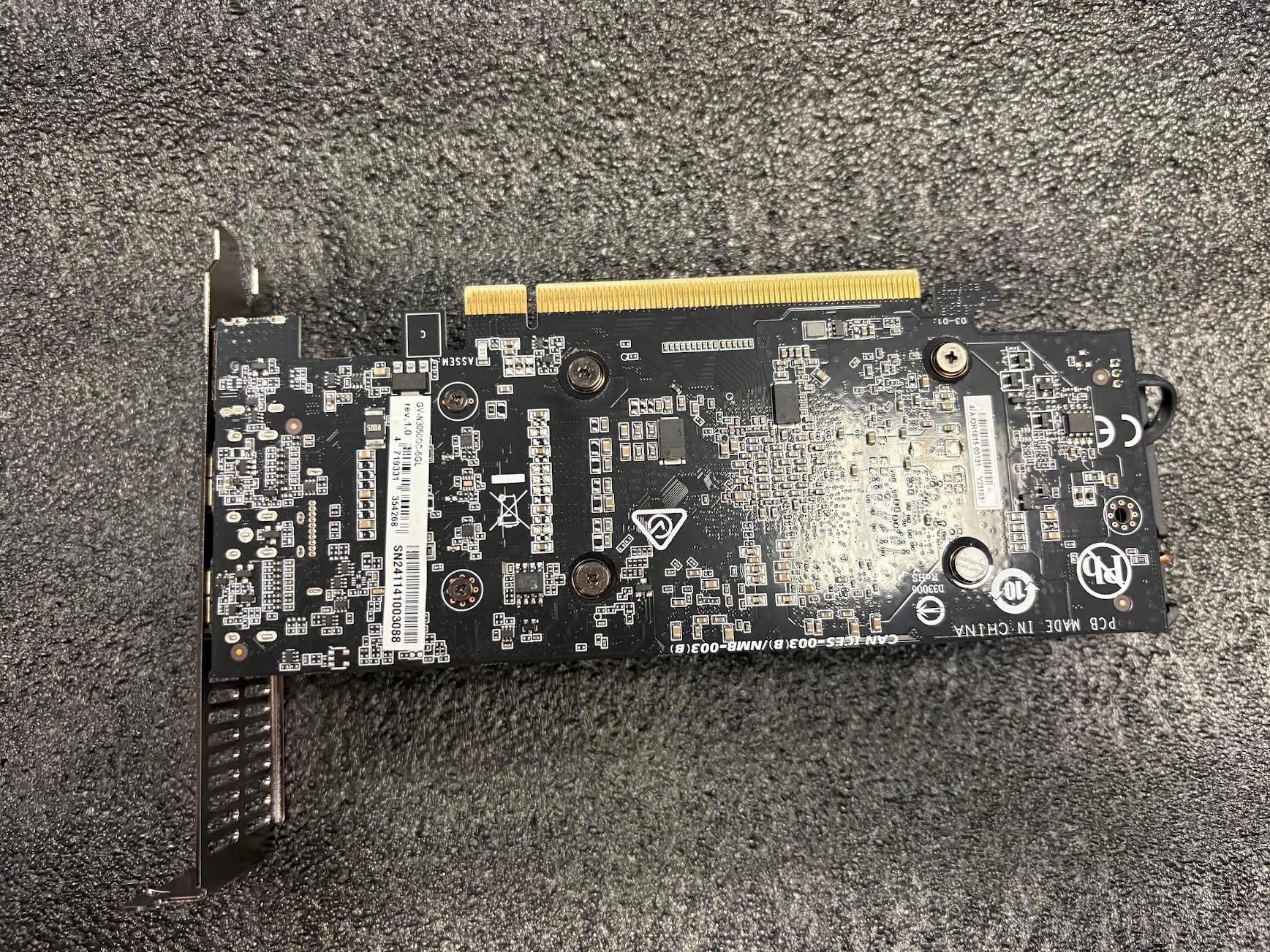 GIGABYTE GeForce RTX 3050 OC Low Profile 6G Graphic Card - USED