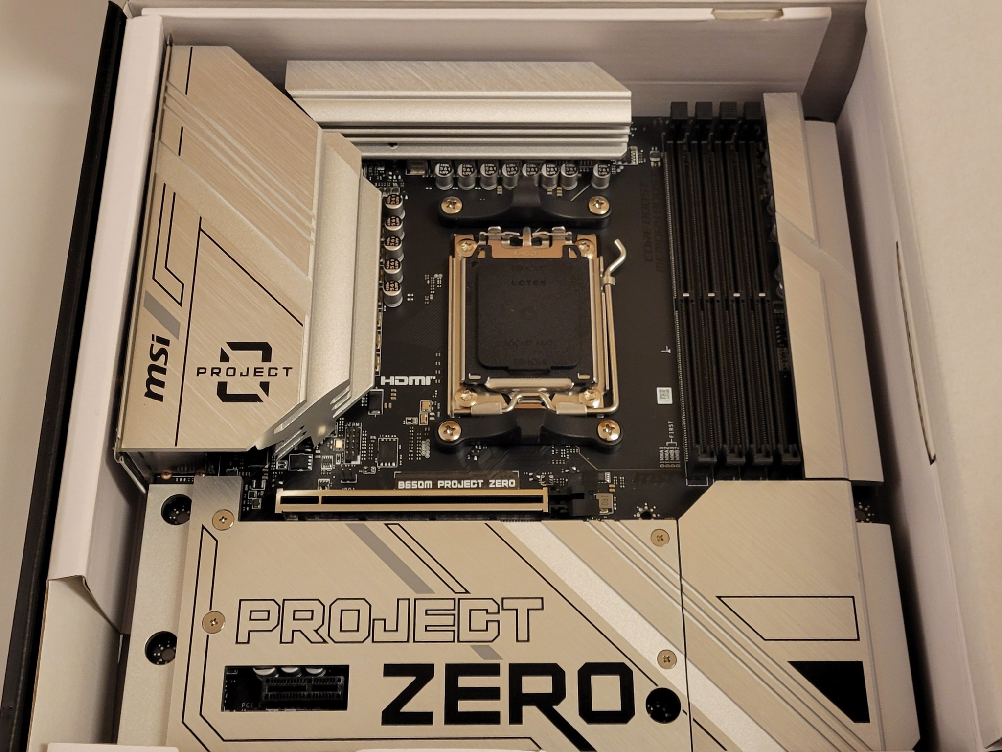 MSI B650M Project Zero mATX Motherboard, AM5 Socket, Back Connect