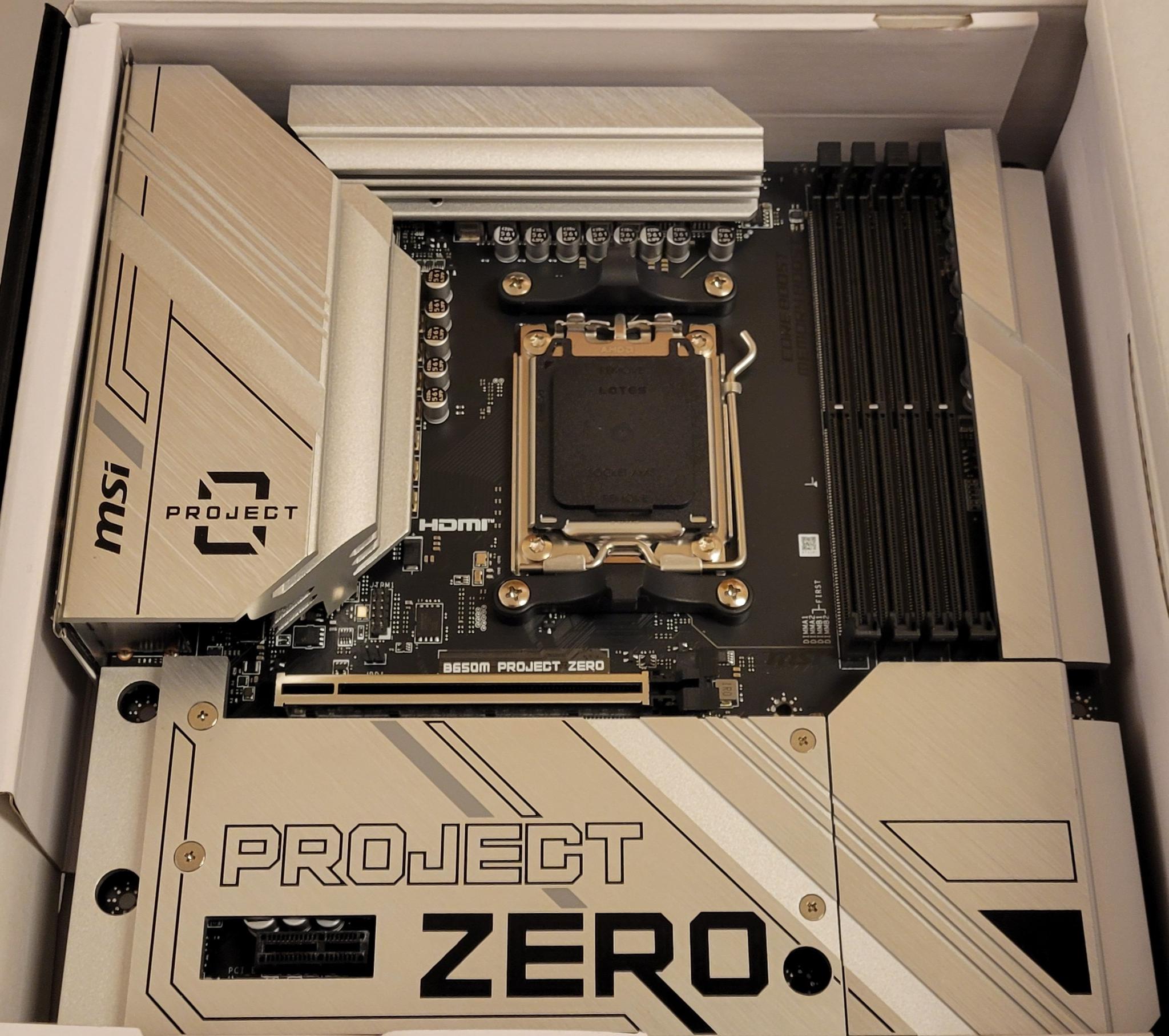 MSI B650M Project Zero mATX Motherboard, AM5 Socket, Back Connect