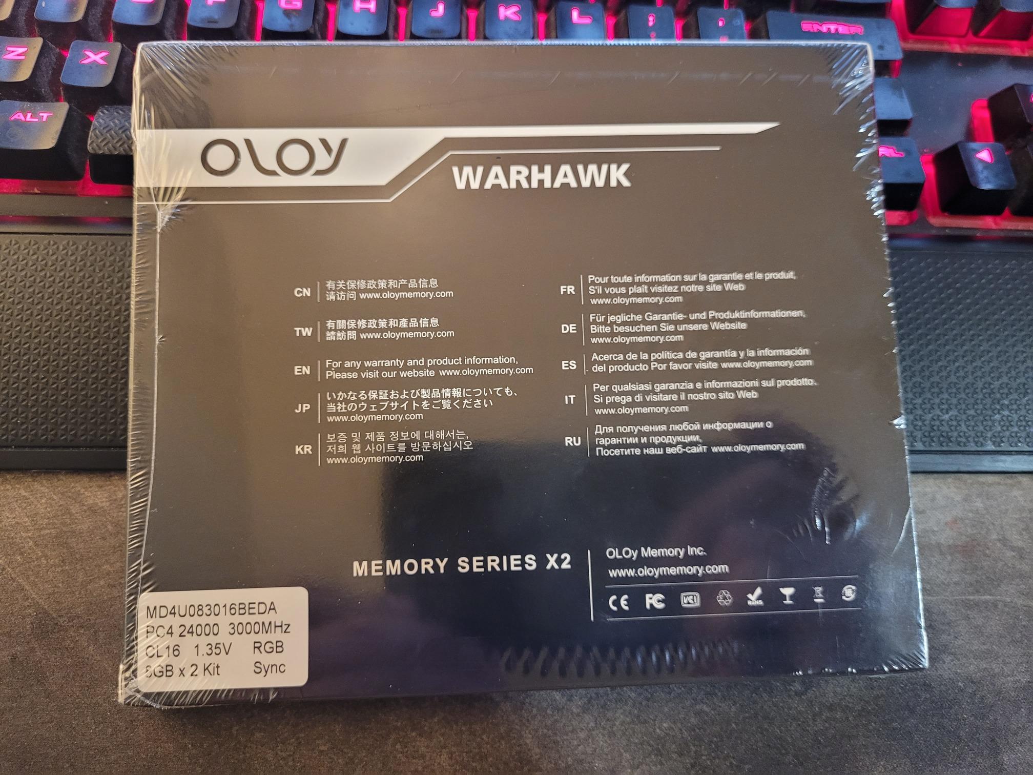 OLOy DDR4 RAM 16GB (2x8GB) Warhawk Aura Sync RGB 3000 MHz CL16  Brand New and Sealed !!