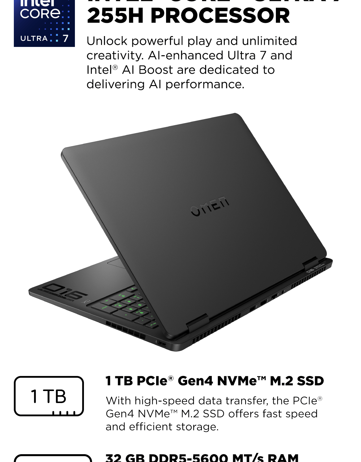 BRAND NEW IN BOX - HP OMEN 16 Slim 16-an0003nr 16" Gaming Laptop Computer - Shadow Black