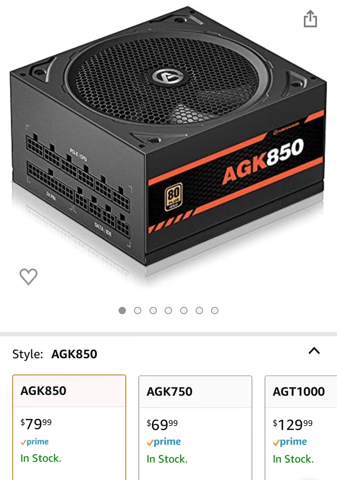 ARESGAME AGK850, 850W Gold Fully Modular Power Supply