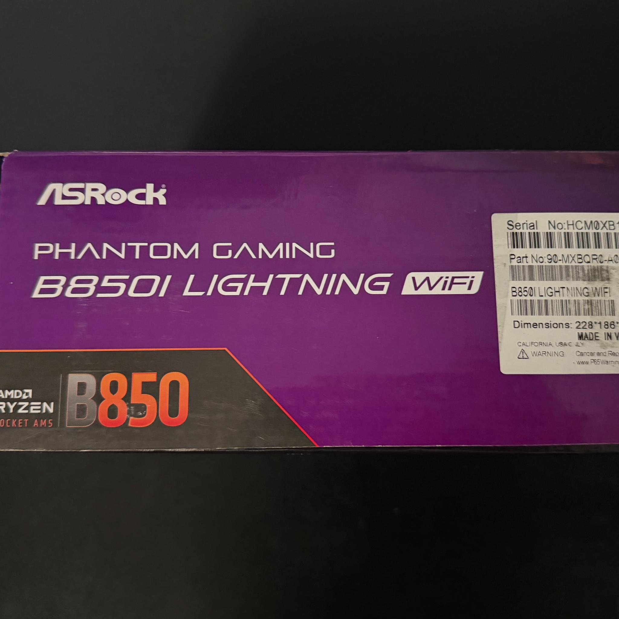 ASRock B850I Lightning WiFi AM5 Motherboard AMD B850 SATA 6Gb/S Mini ITX
