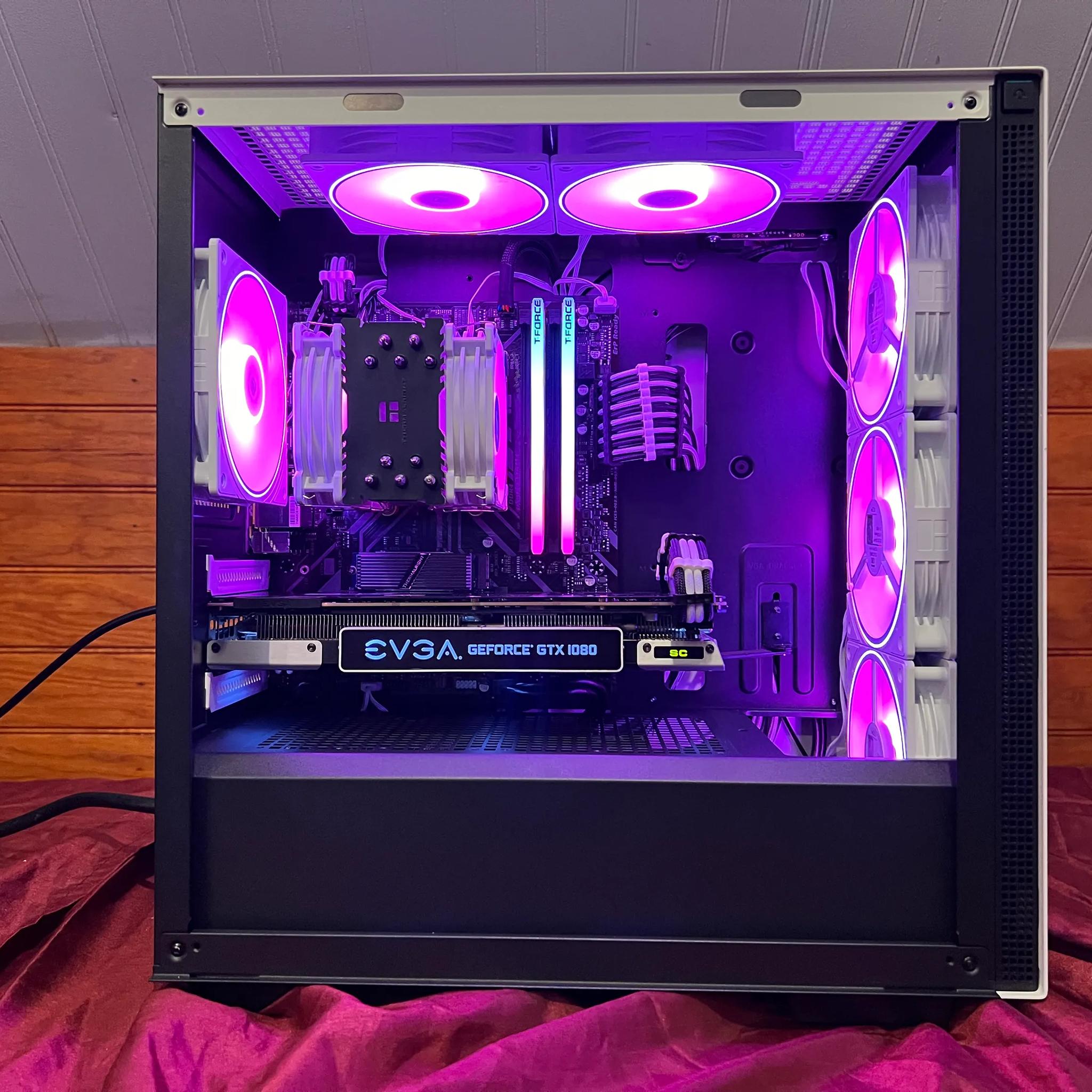 "The Star" 5600x, GTX 1080, black and white gaming pc with 32gb ram, WI-FI, and free headset