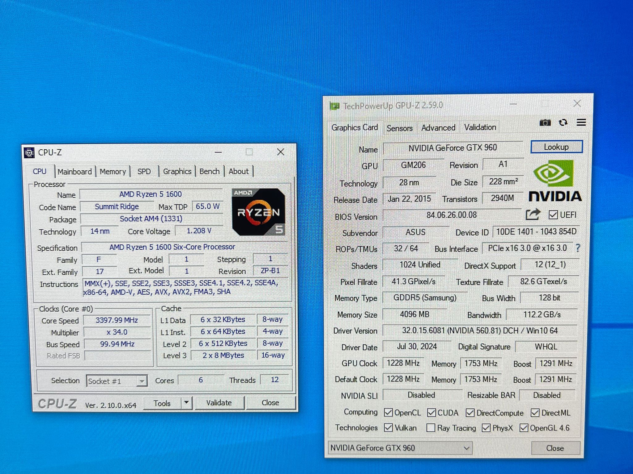 GTX 960 4GB, Ryzen 5 1600 Gaming PC