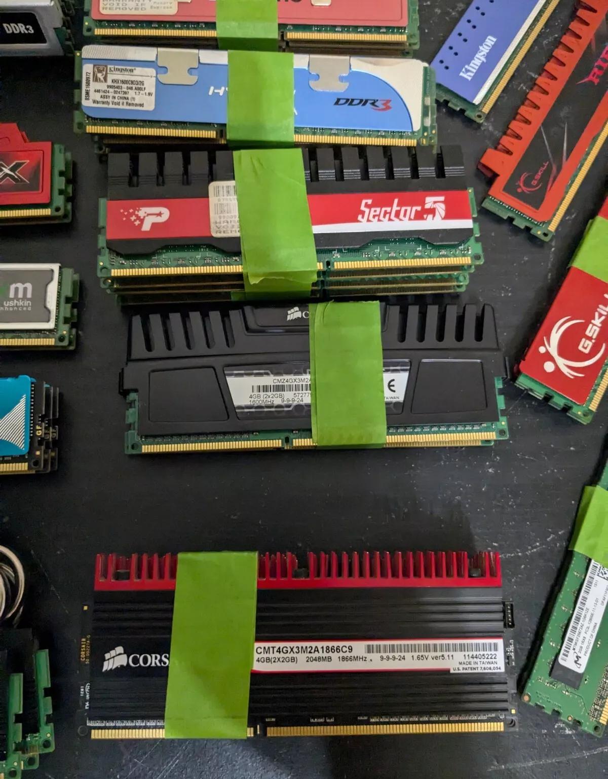 High End DDR3 Lot 2GB x 46, 92GB Corsair G.Skill Mushkin OCZ Kingston Patriot